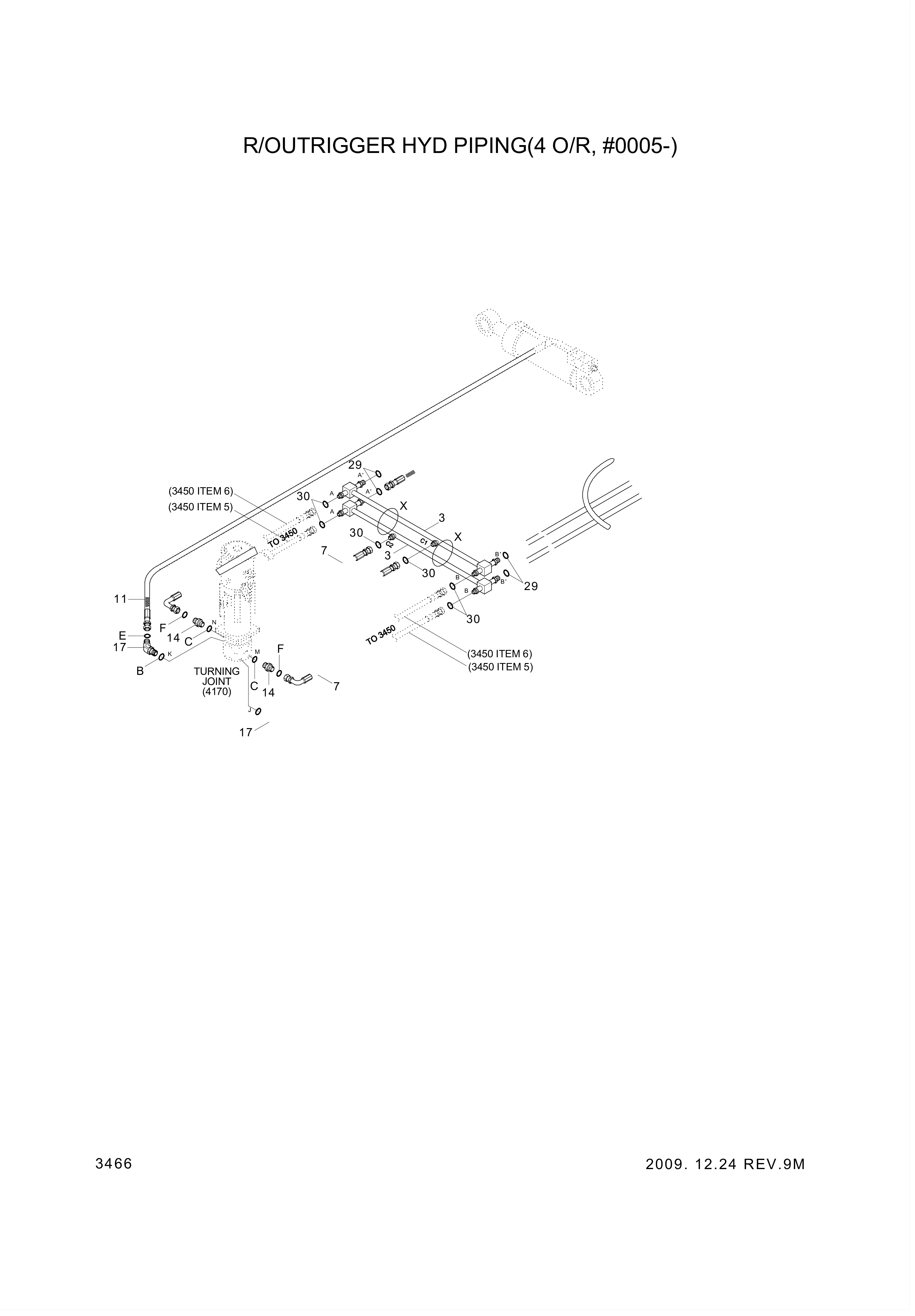 Technical drawing of Hyundai Construction Equipment P933-087010 HOSE ASSY-ORFS&amp;THD with dimensions and layout