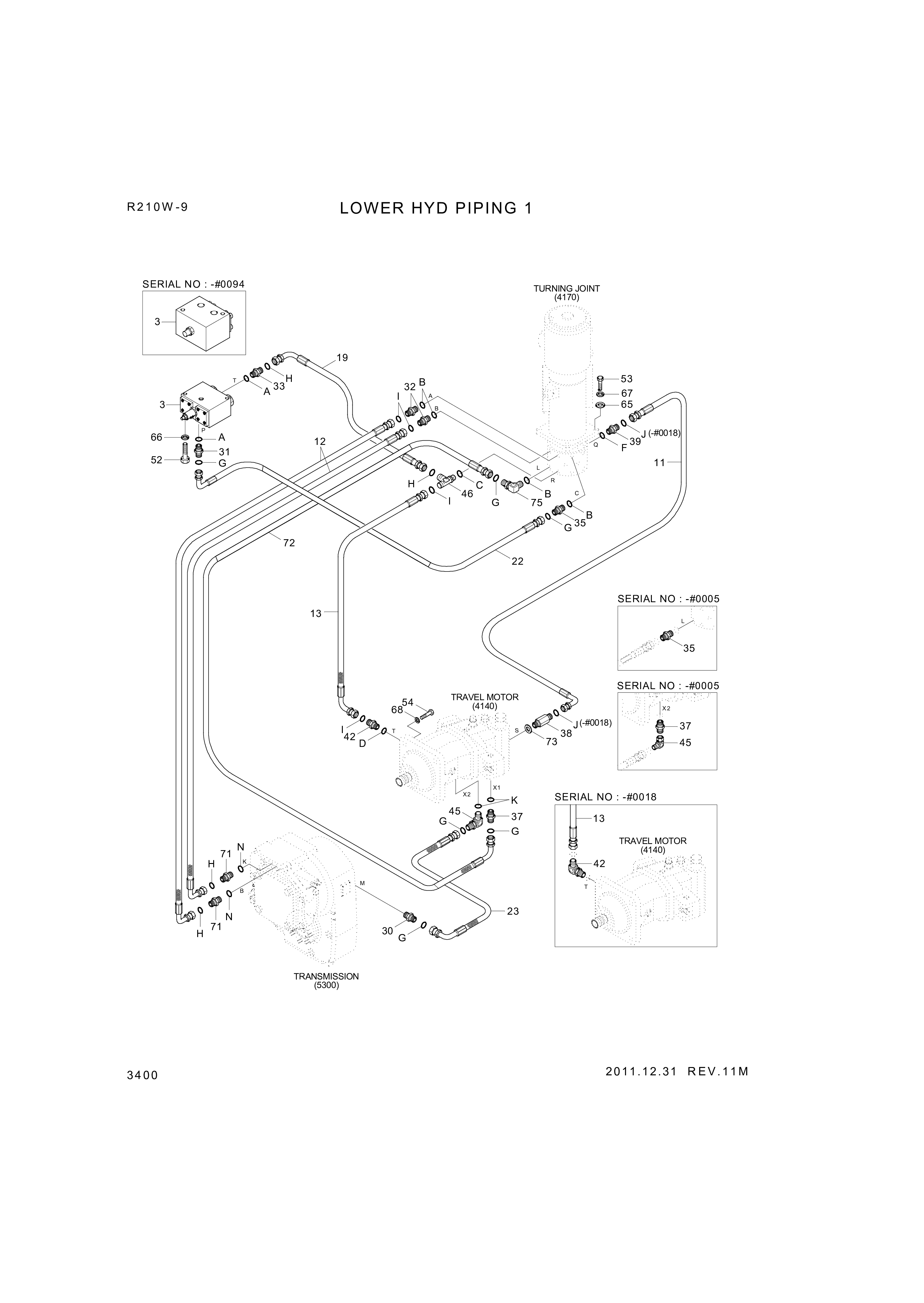 drawing for Hyundai Construction Equipment P933-062012 - HOSE ASSY-ORFS&THD (figure 1)