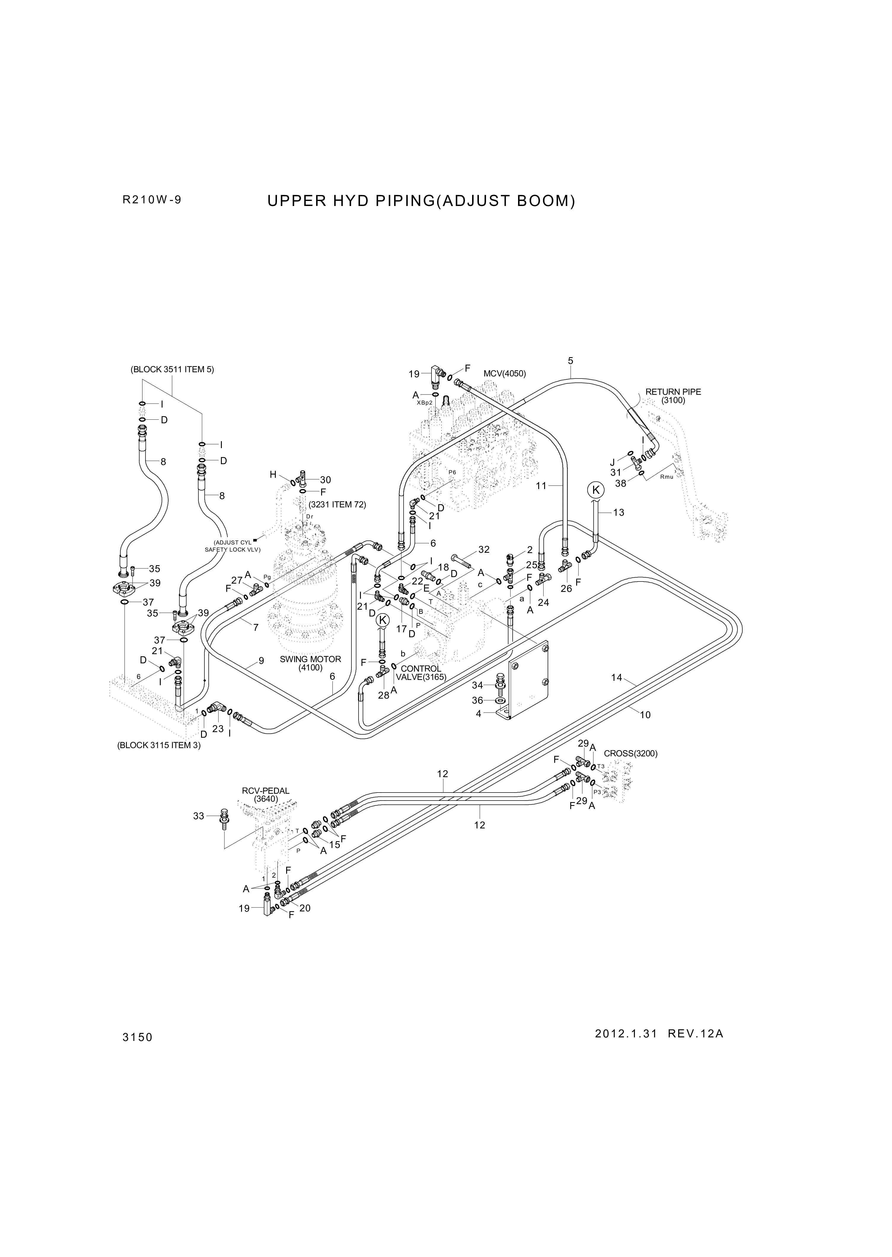 drawing for Hyundai Construction Equipment P943-128332 - HOSE ASSY-ORFS&FLG (figure 1)