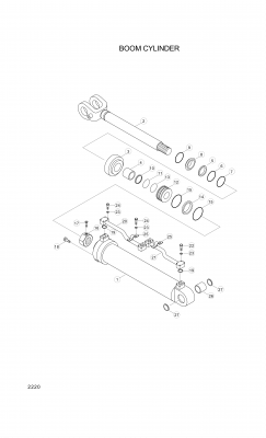drawing for Hyundai Construction Equipment 000174 - BUSHING-PIN (figure 3)