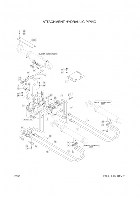 drawing for Hyundai Construction Equipment 34L4-00113 - PIPE ASSY-HYD RH (figure 1)