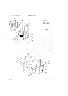 Technical drawing of Hyundai Construction Equipment S161-050126 BOLT-ROUND with dimensions and layout (figure 5)