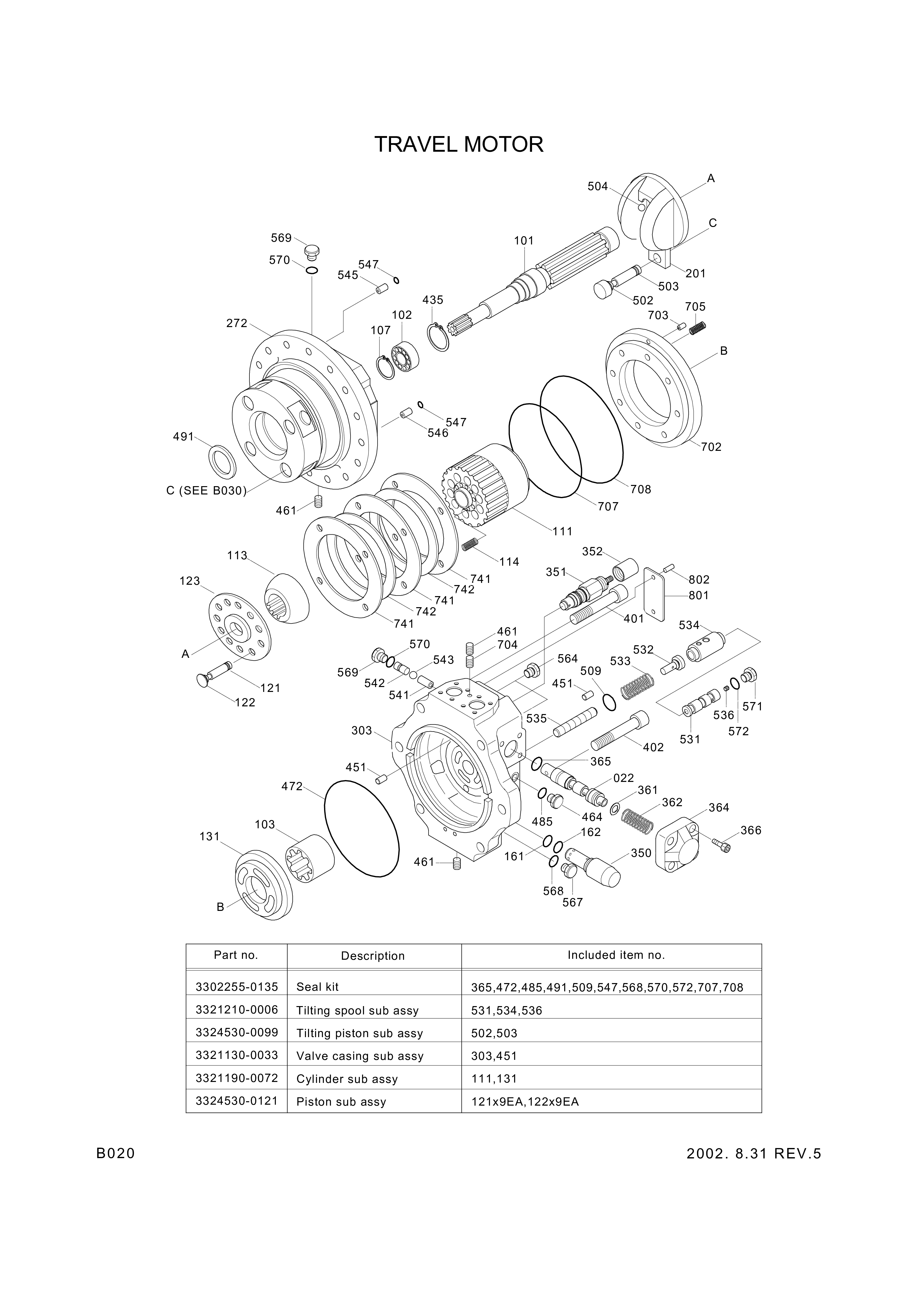 drawing for Hyundai Construction Equipment 3550D-01B - T/Reduction Gear (figure 2)