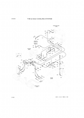 Technical drawing of Hyundai Construction Equipment P933-162056 HOSE ASSY-ORFS&amp;THD with dimensions and layout
