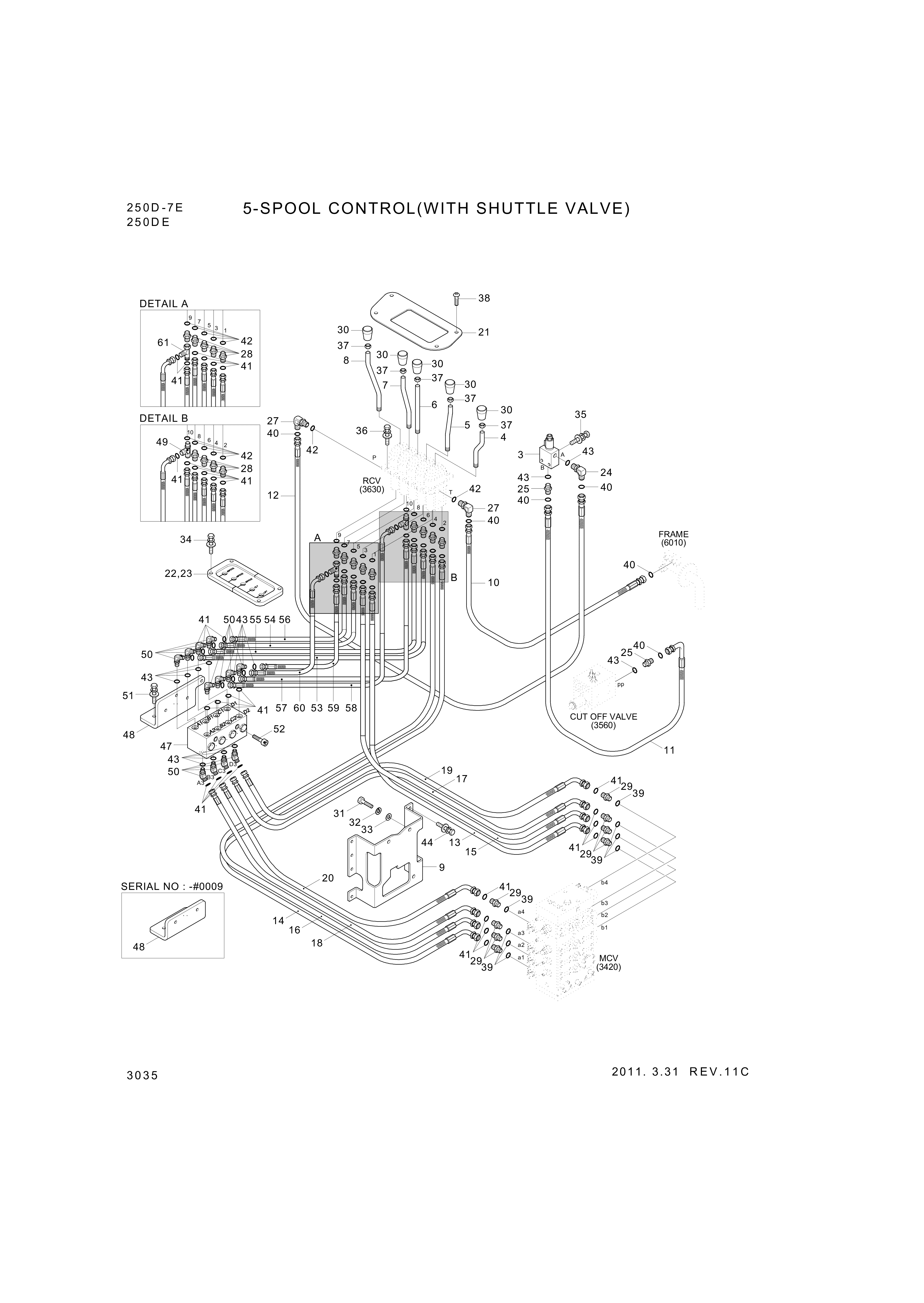 drawing for Hyundai Construction Equipment P930-042031 - HOSE ASSY-ORFS&THD (figure 4)