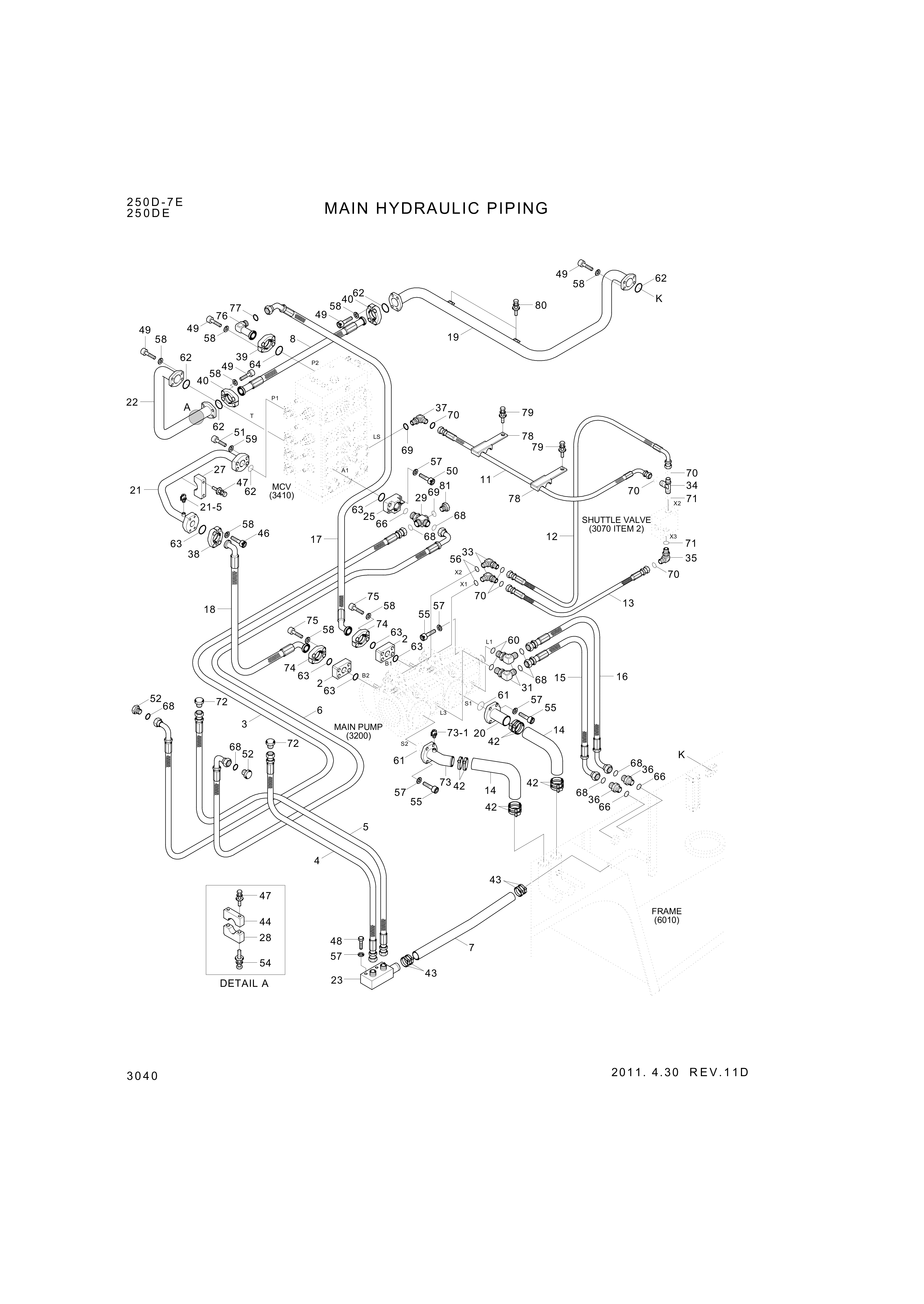 Technical drawing of Hyundai Construction Equipment P930-047014-AS HOSE ASSY-ORFS 0X90 with dimensions and layout (figure 2)