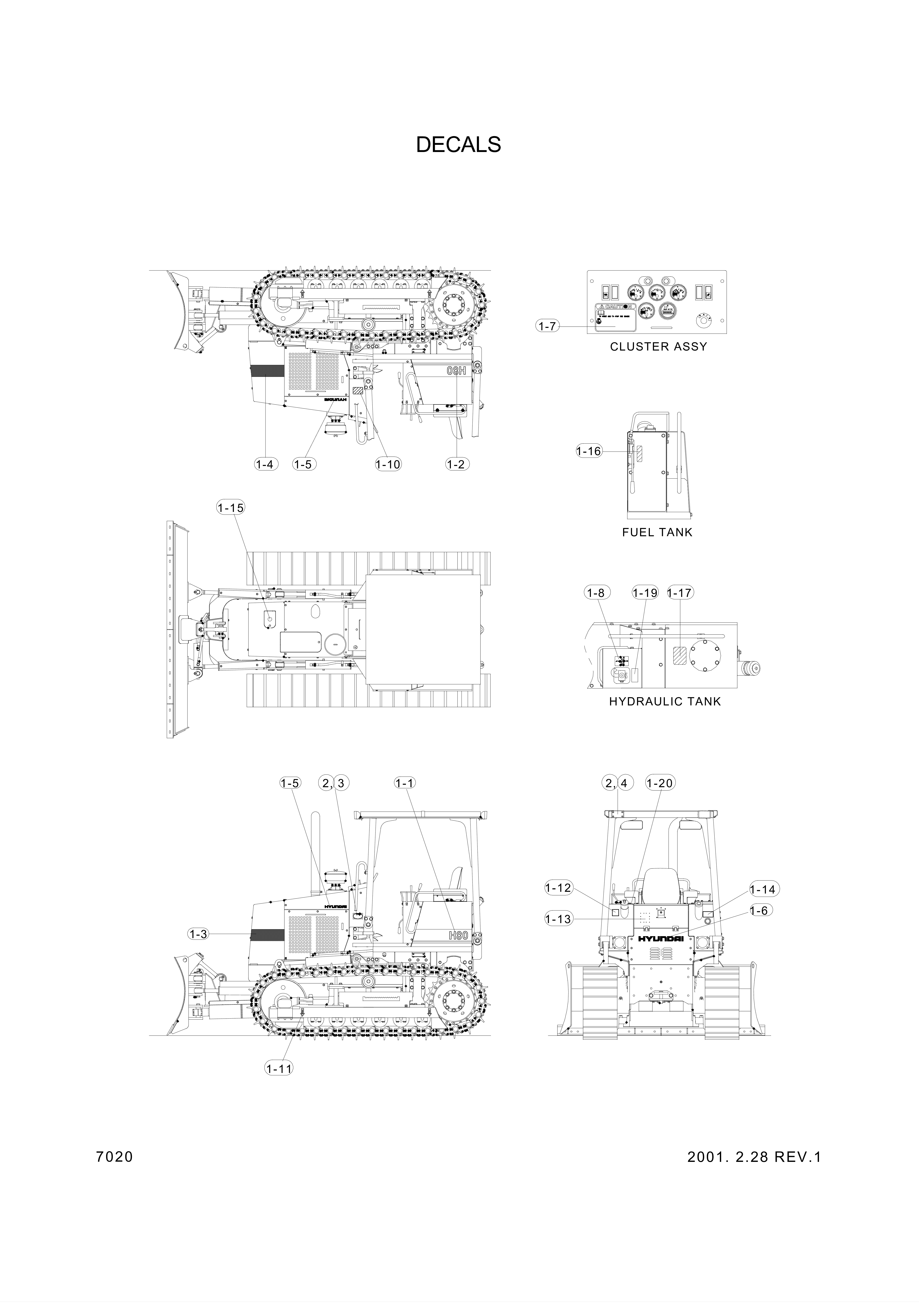 drawing for Hyundai Construction Equipment 95D1-00060 - DECAL-TRADEMARK (figure 1)