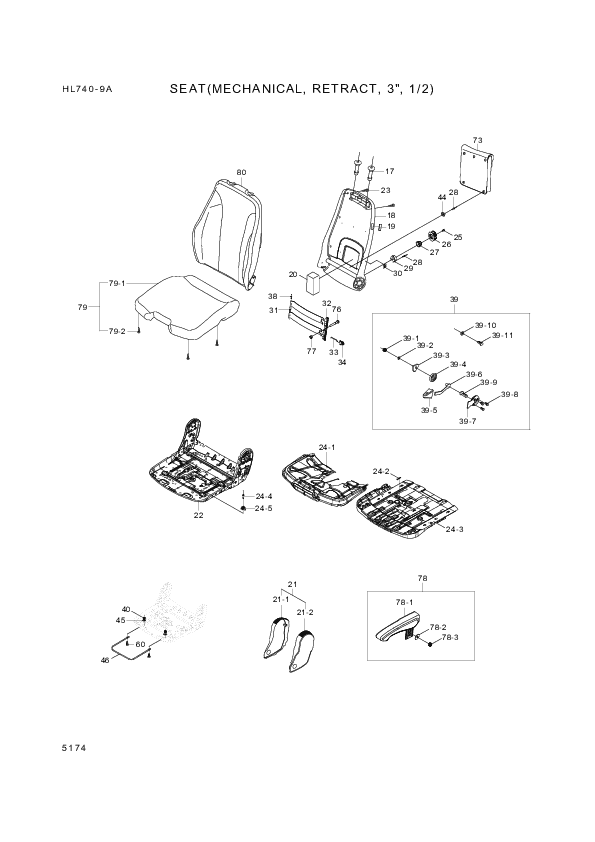 drawing for Hyundai Construction Equipment 1042865 - BACKREST CUSHION (figure 2)
