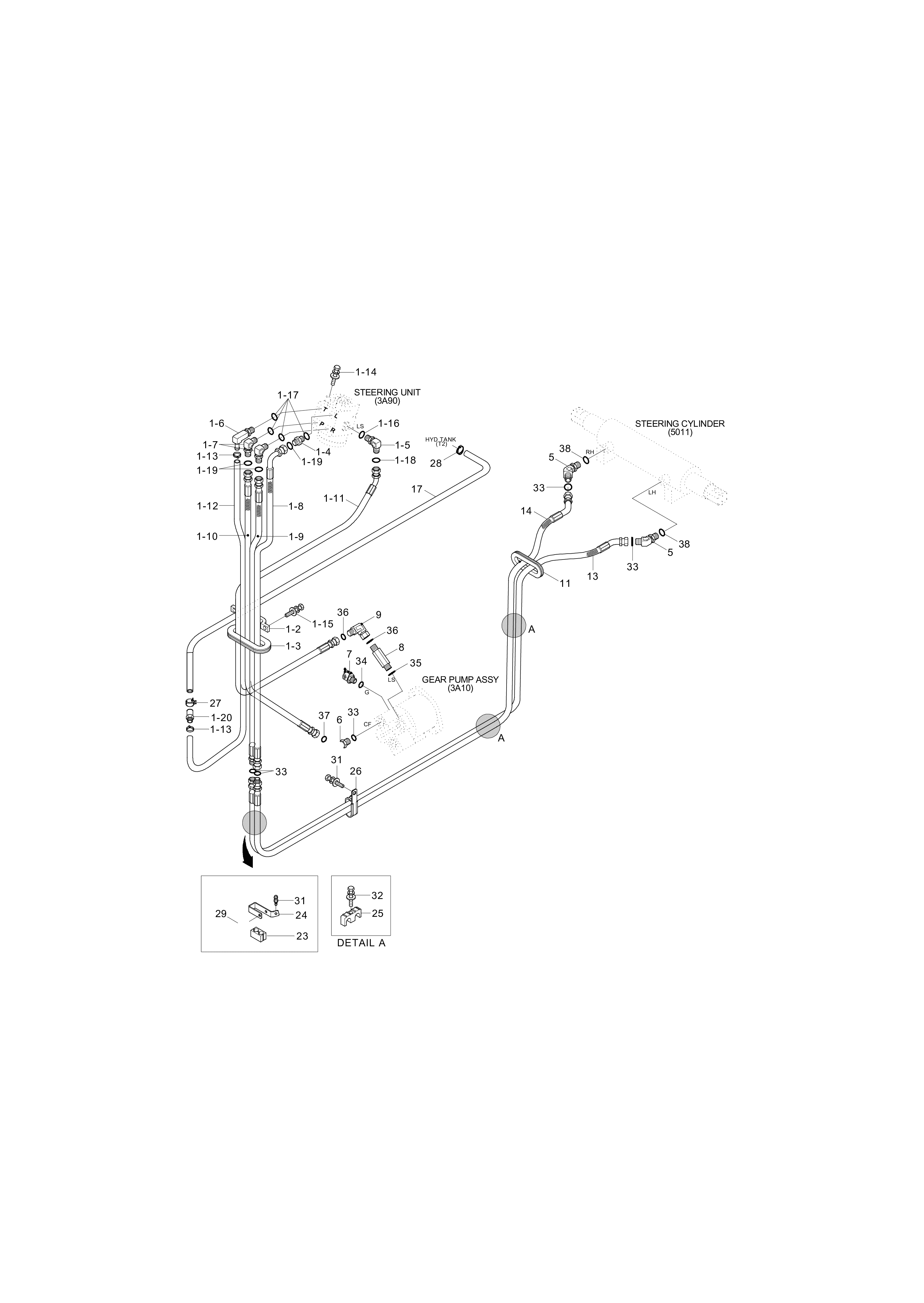 drawing for Hyundai Construction Equipment P930-064014 - HOSE ASSY-ORFS&THD (figure 4)