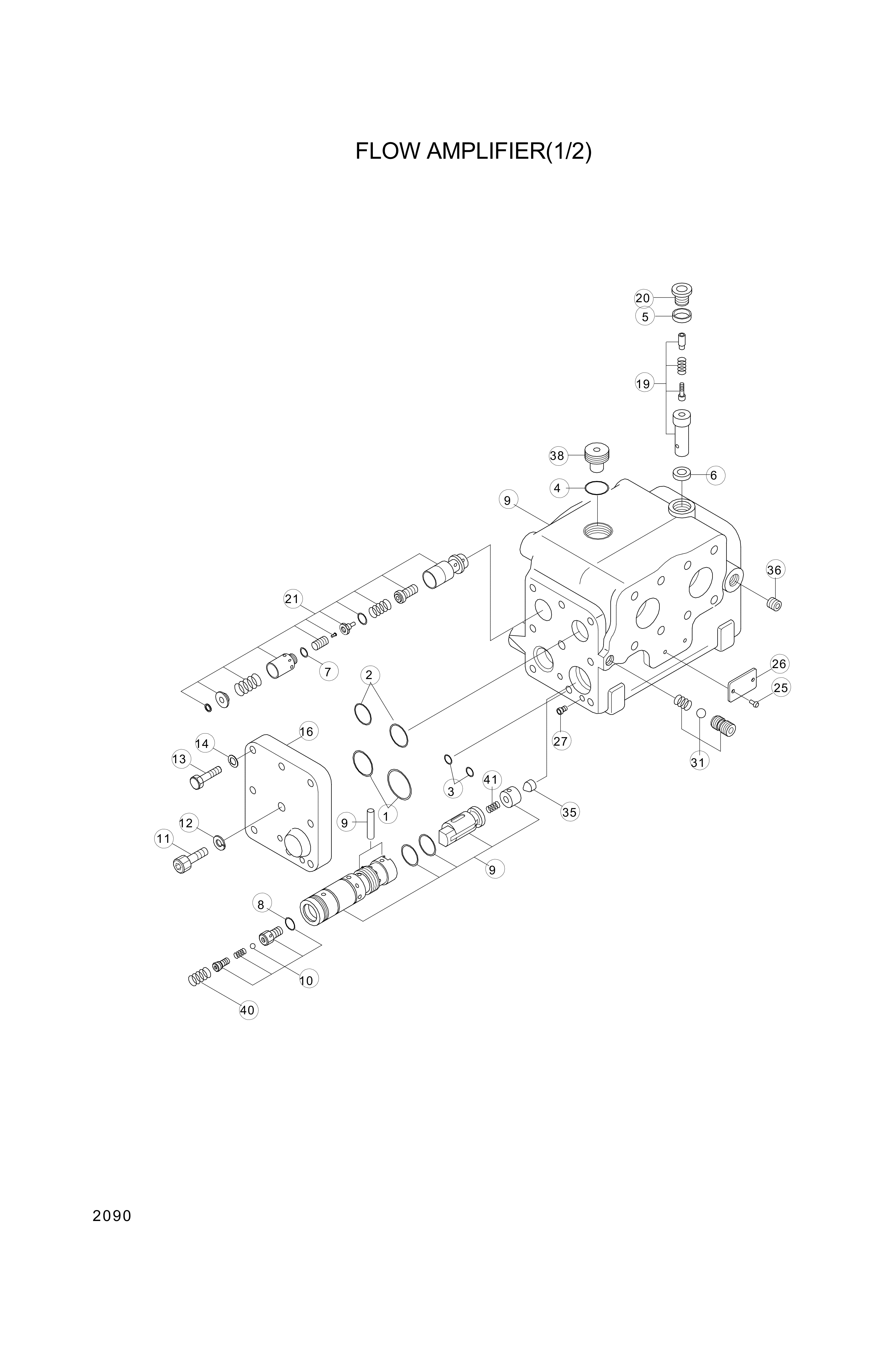 Technical drawing of Hyundai Construction Equipment YUBS-00025 WASHER with dimensions and layout