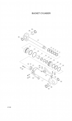 Technical drawing of Hyundai Construction Equipment 31Y2-02870S TUBE ASSY-CYL with dimensions and layout
