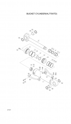 Technical drawing of Hyundai Construction Equipment 31Y2-02870S TUBE ASSY-CYL with dimensions and layout (figure 2)