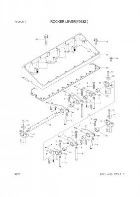 Technical drawing of Hyundai Construction Equipment YUBP-04574 CLAMP-RETAINER with dimensions and layout (figure 2)