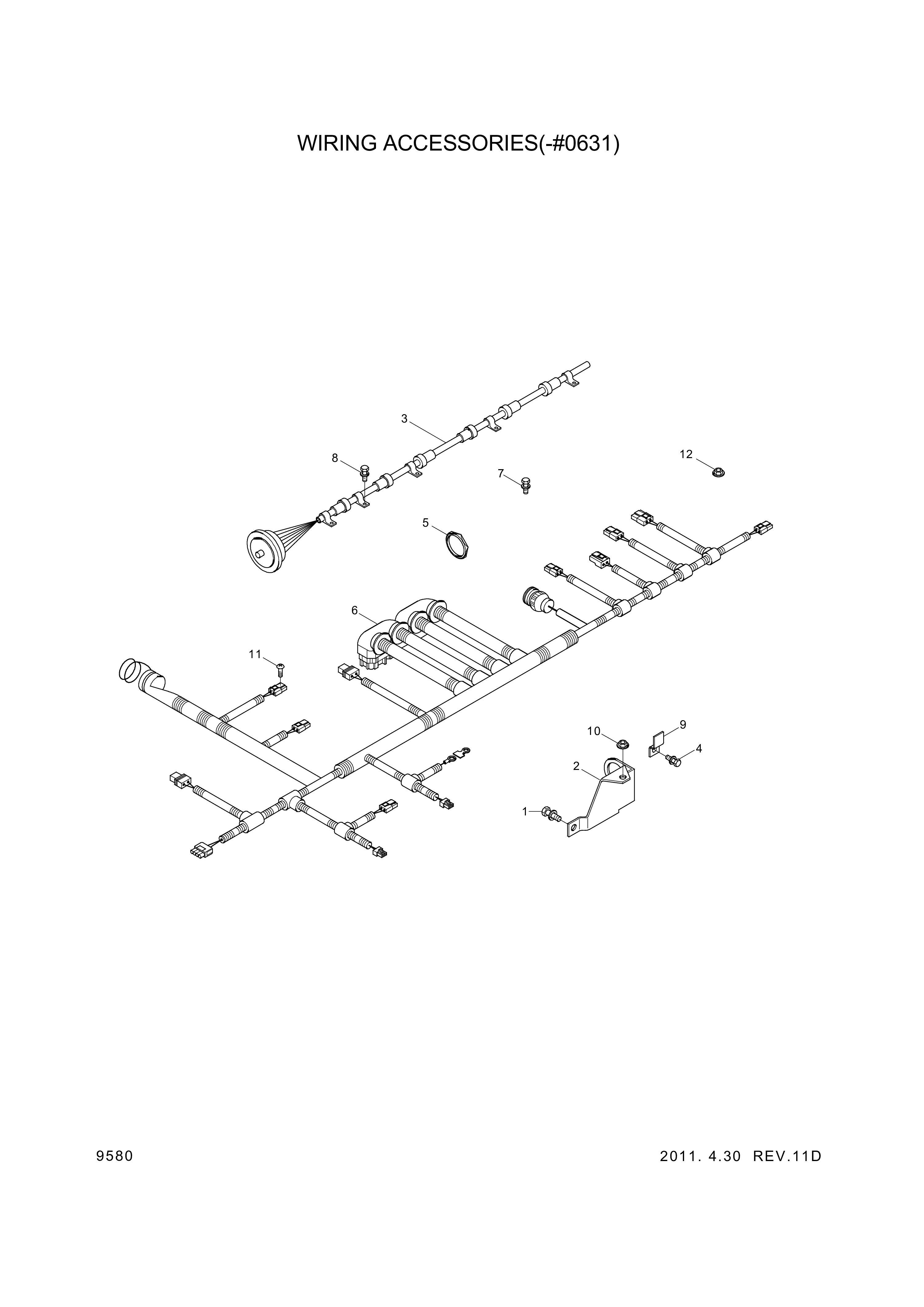 drawing for Hyundai Construction Equipment YUBP-04799 - BRACE-WIRING (figure 5)