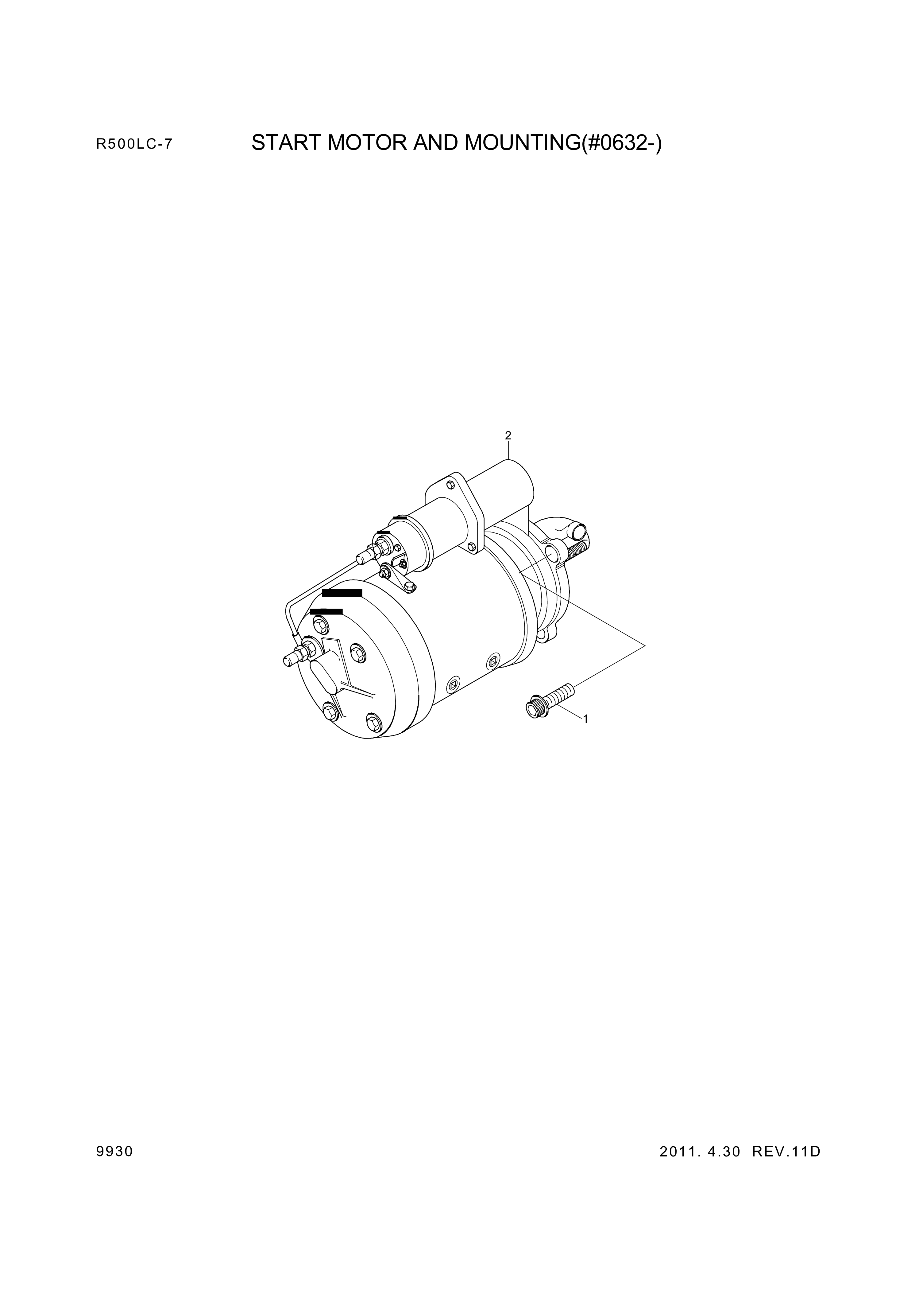drawing for Hyundai Construction Equipment YUBP-04890 - MOTOR ASSY-START (figure 4)