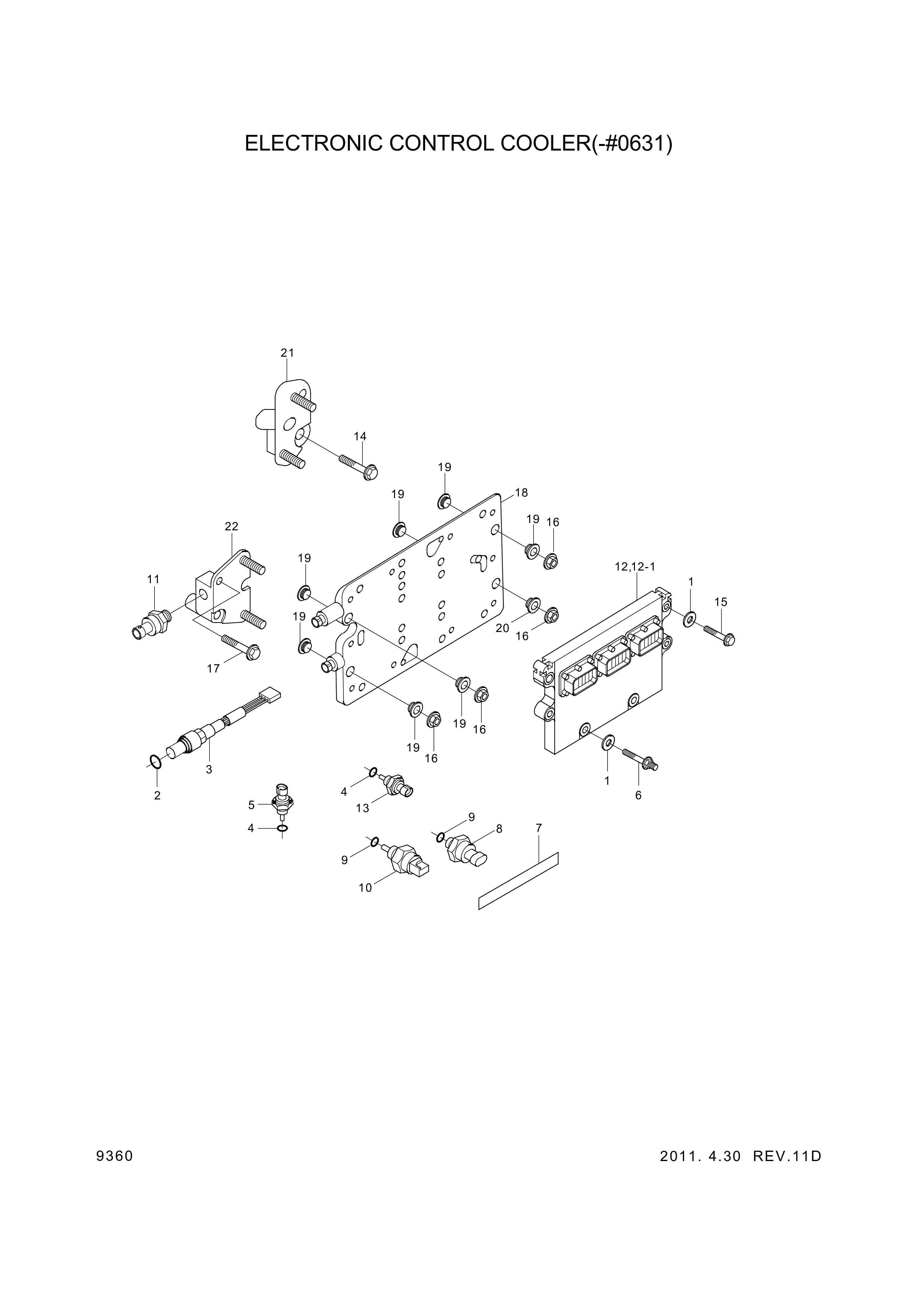 Technical drawing of Hyundai Construction Equipment YUBP-05424 SENSOR-PRESSURE with dimensions and layout (figure 4)
