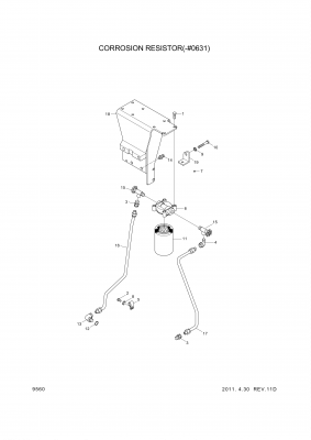 Technical drawing of Hyundai Construction Equipment S171A Screw-Hex Head Cap with dimensions and layout (figure 2)