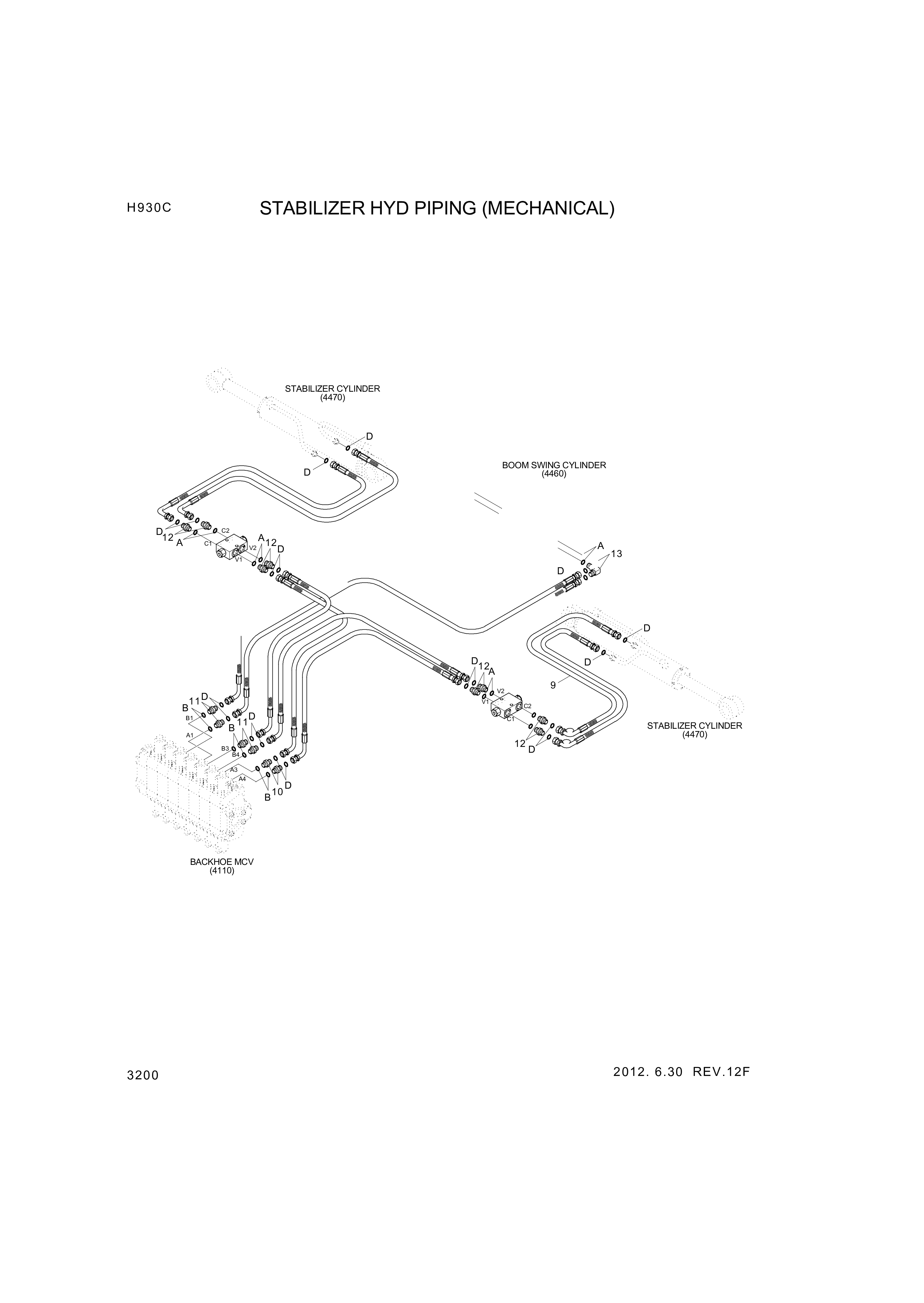 drawing for Hyundai Construction Equipment P930-066009 - HOSE ASSY-ORFS&THD (figure 1)