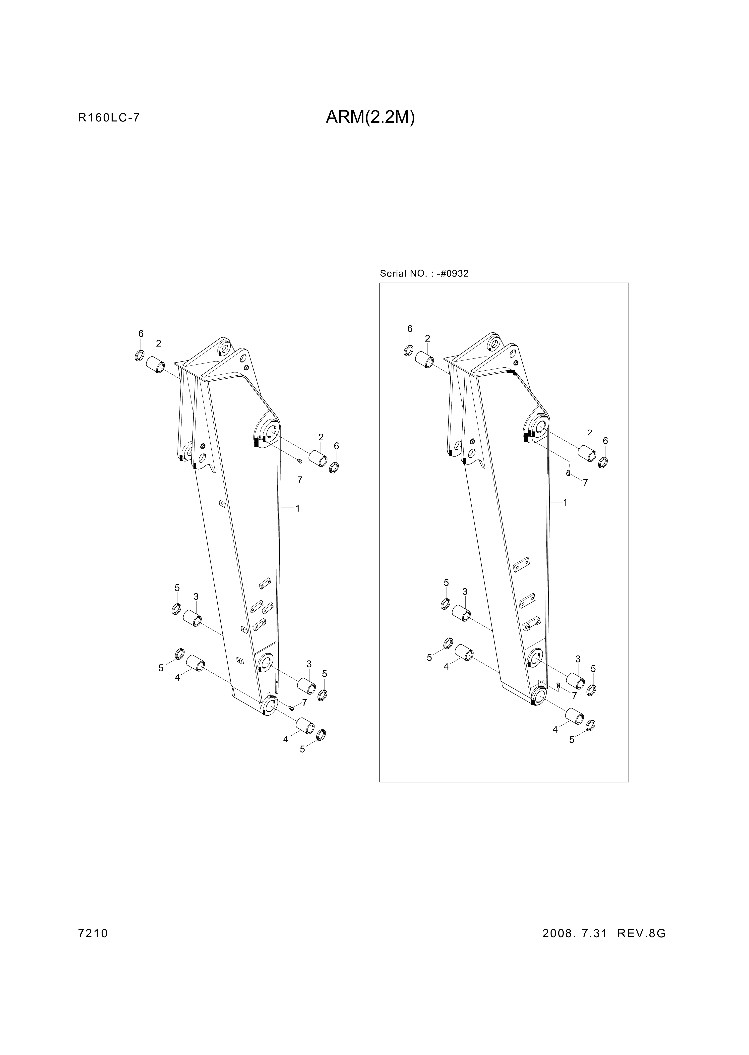 Technical drawing of Hyundai Construction Equipment 61EN-12330 BUSHING-BRONZE with dimensions and layout (figure 2)