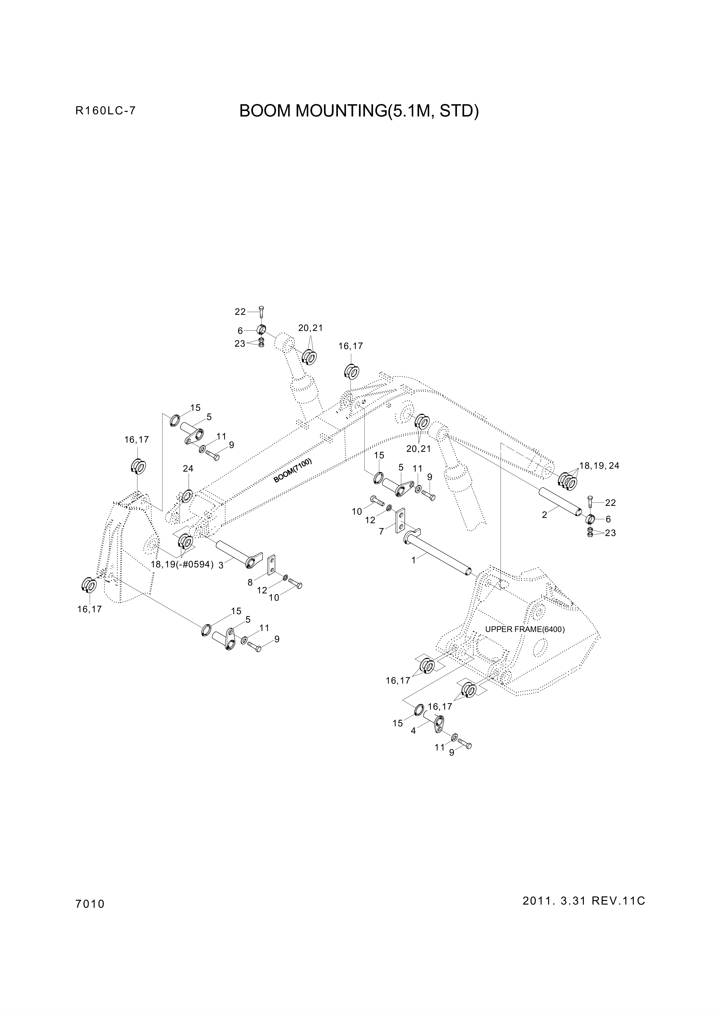 drawing for Hyundai Construction Equipment 61EK-10500 - PIN-STOP (figure 1)