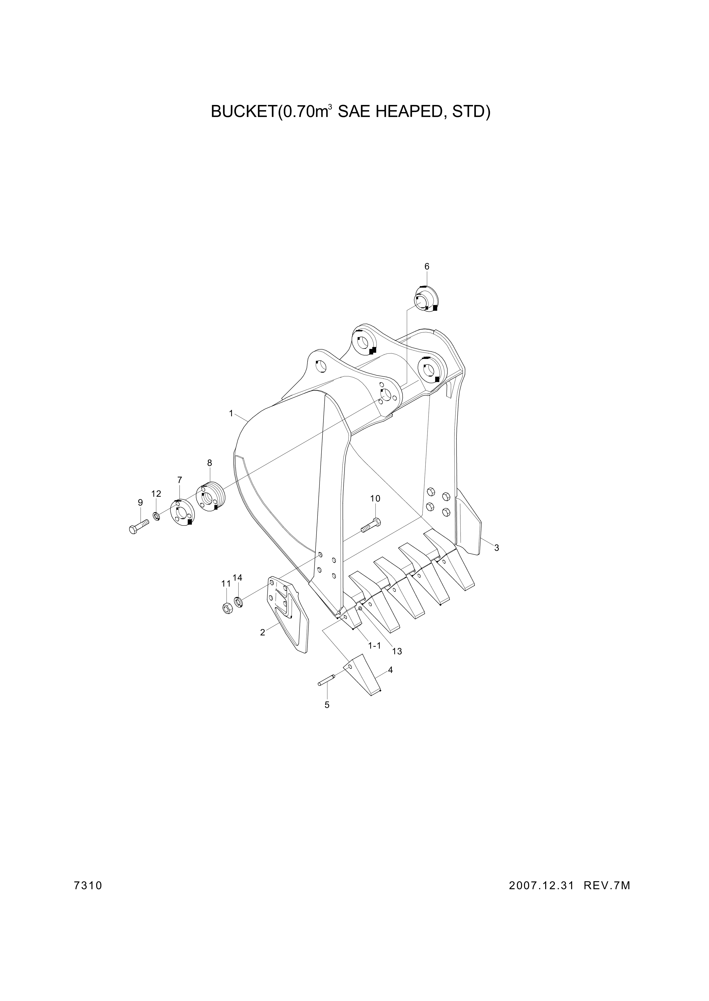 drawing for Hyundai Construction Equipment S205-201006 - NUT-HEX (figure 3)