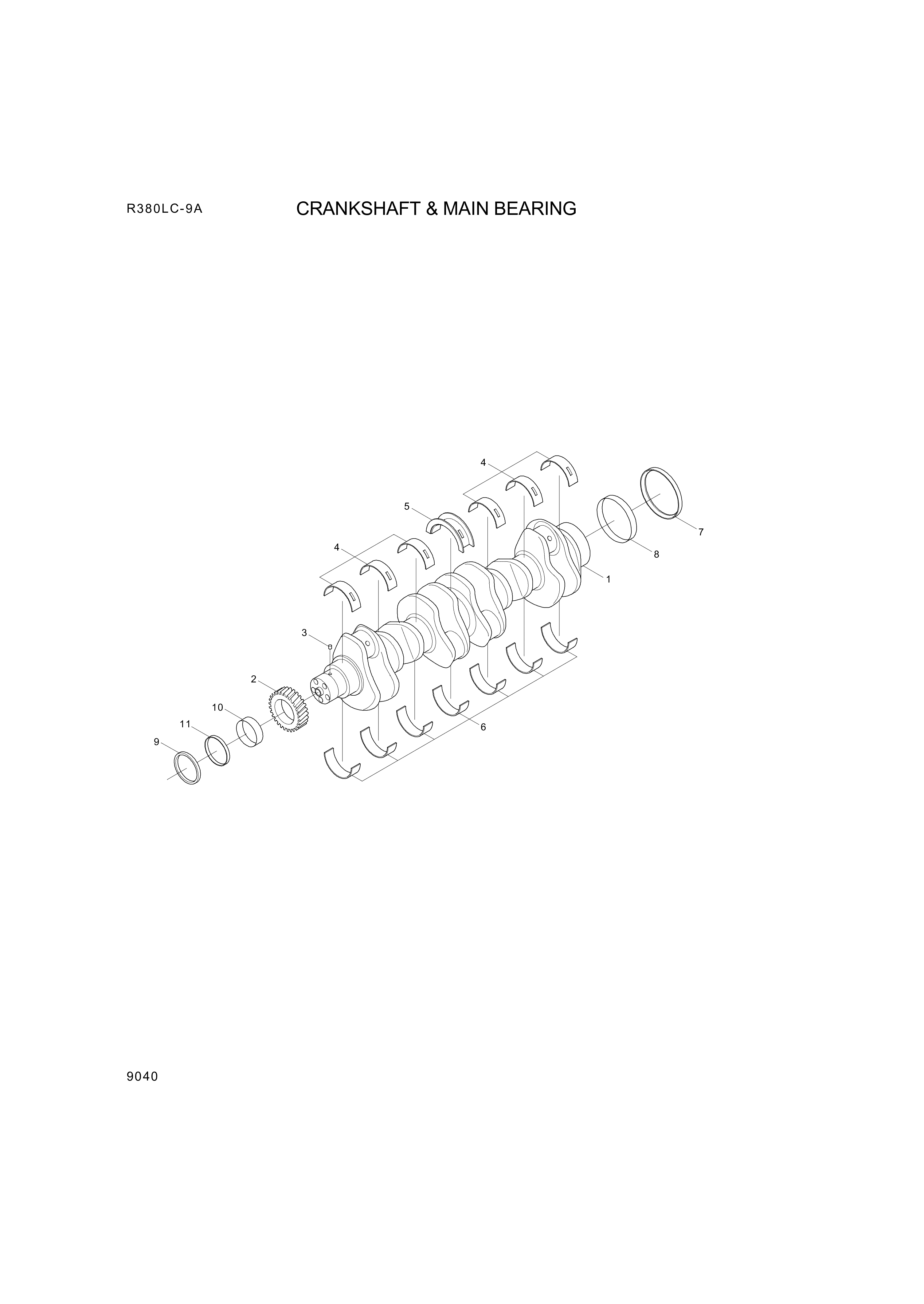 drawing for Hyundai Construction Equipment YUBP-06211 - BEARING SET-MAIN 0.50 (figure 5)