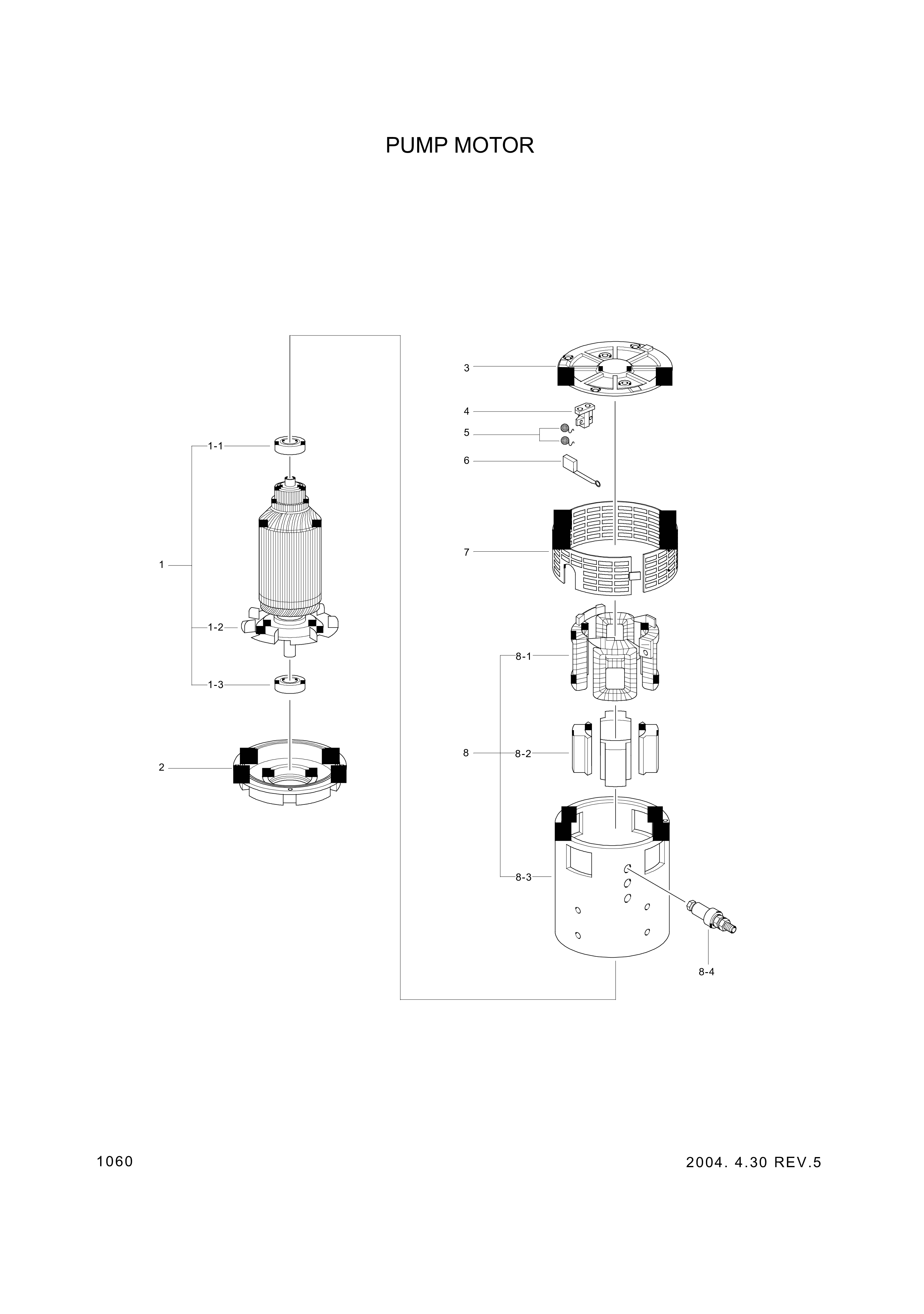 Technical drawing of Hyundai Construction Equipment 98HP2007 FAN-PUMP&amp;MOTOR with dimensions and layout