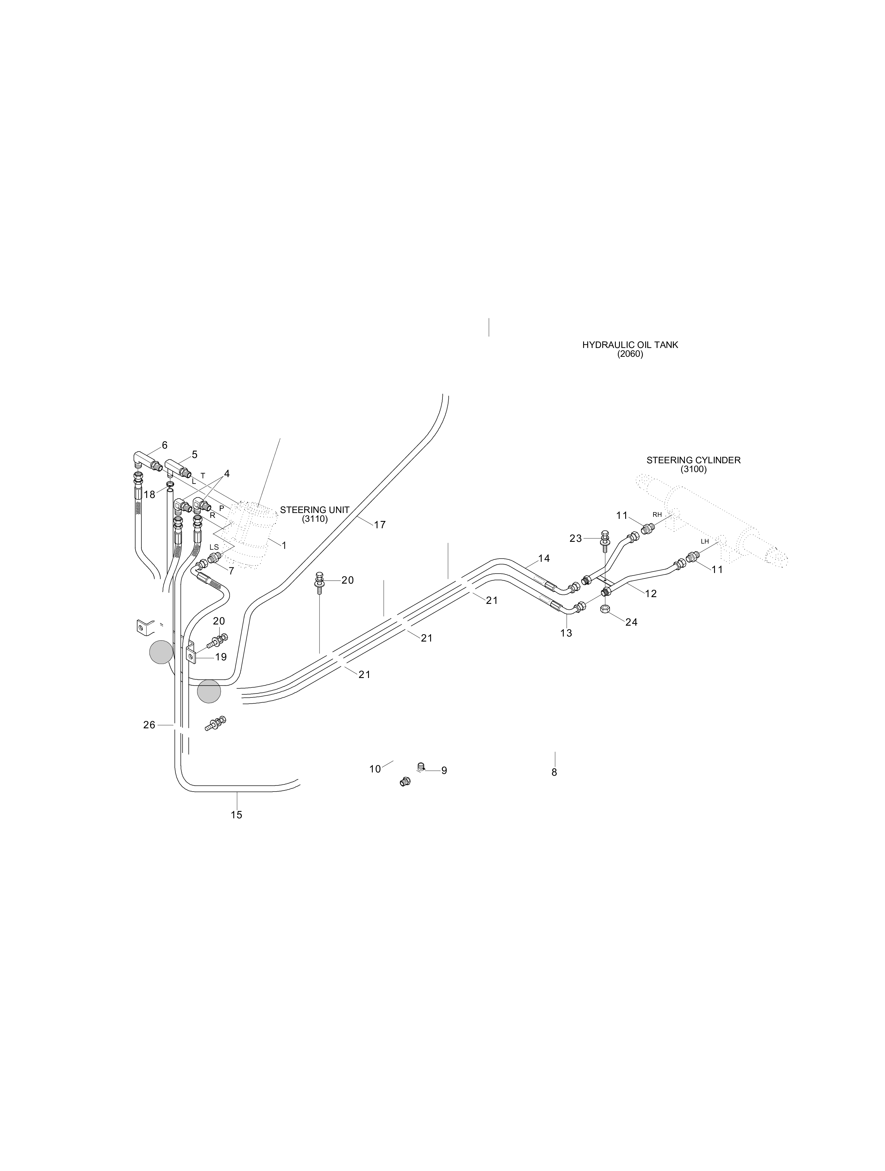 drawing for Hyundai Construction Equipment P930-064052 - HOSE ASSY-ORFS&THD (figure 1)