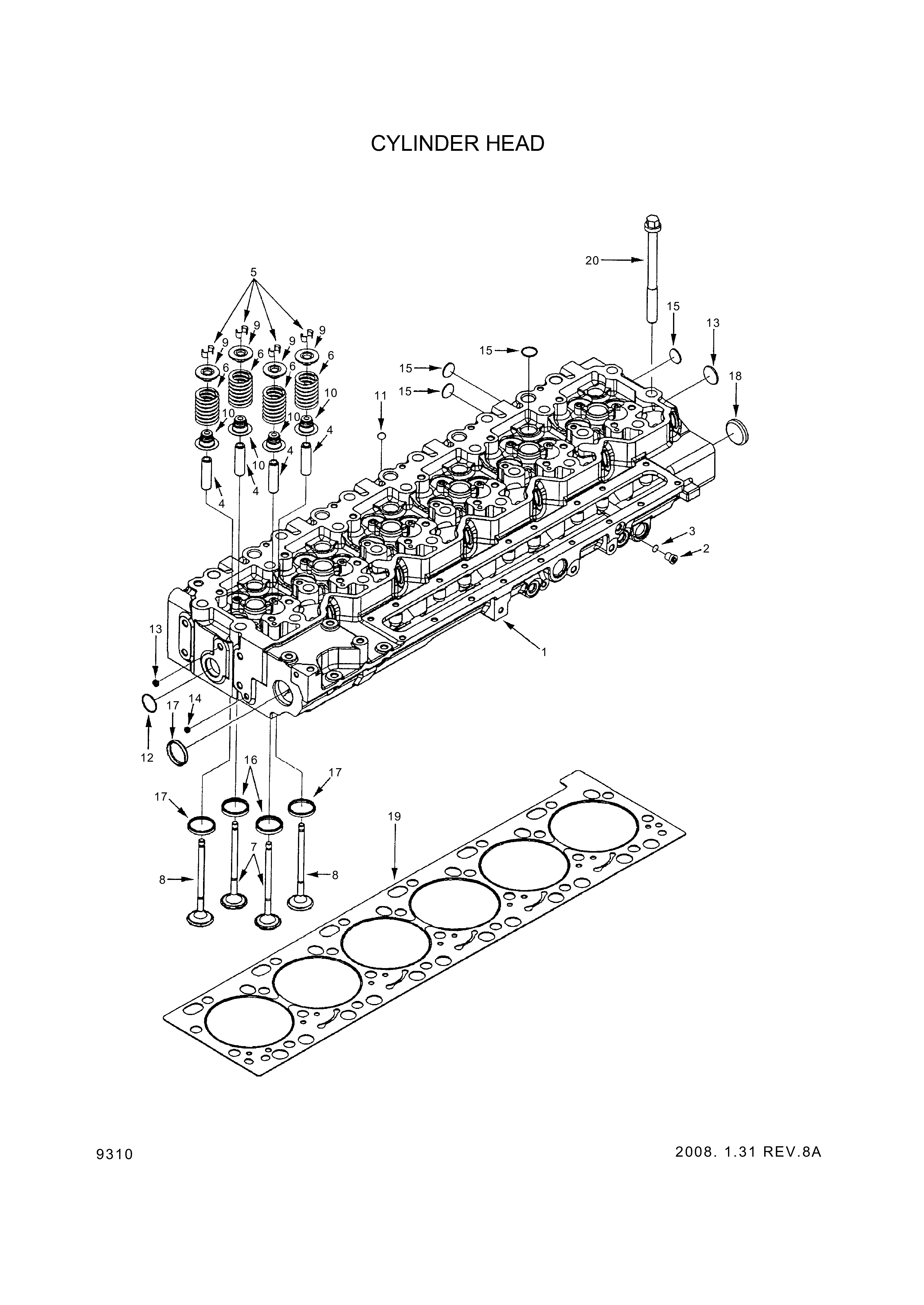 drawing for Hyundai Construction Equipment YUBP-06119 - VALVE-INLET (figure 2)
