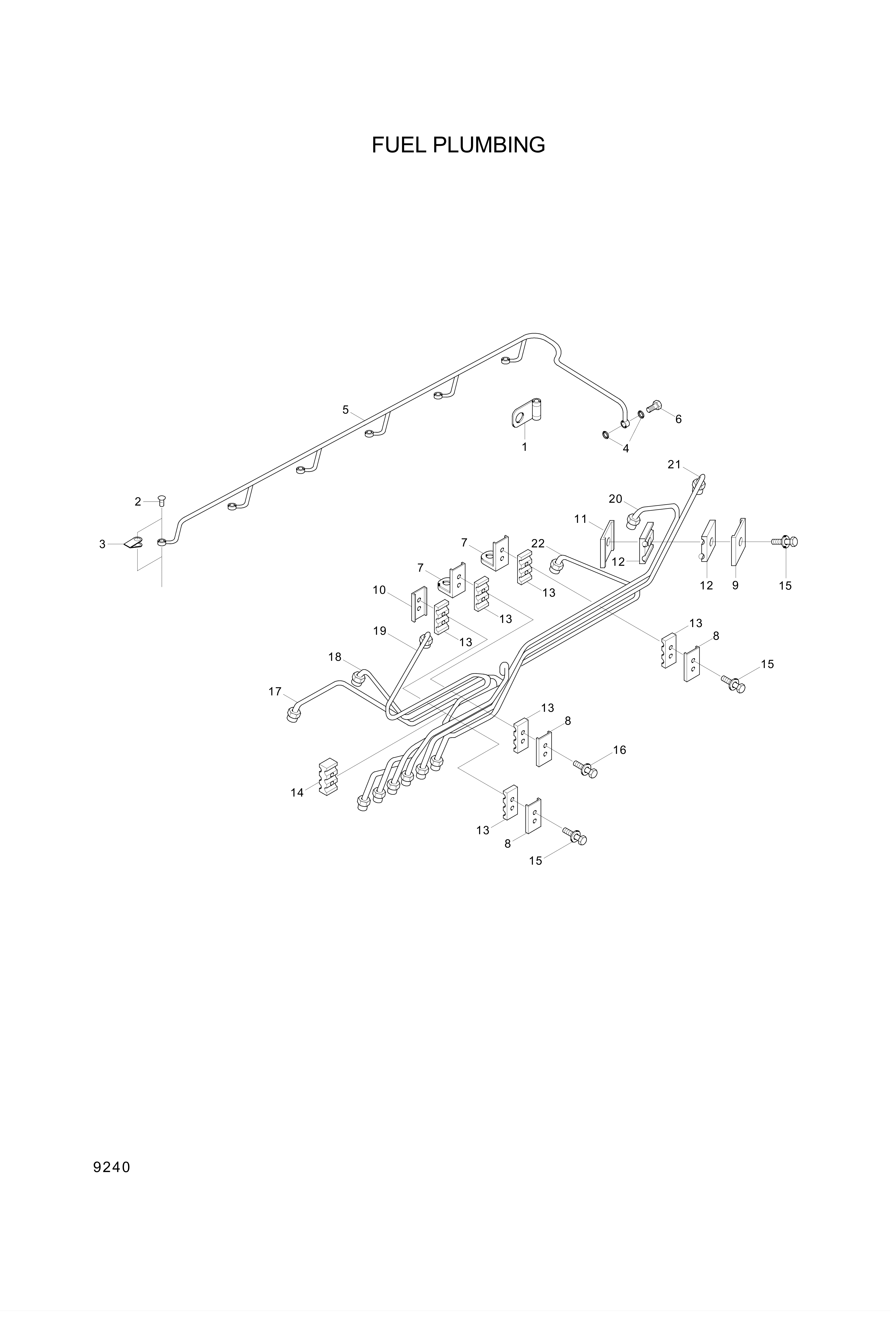 drawing for Hyundai Construction Equipment YUBP-05042 - CLIP (figure 1)