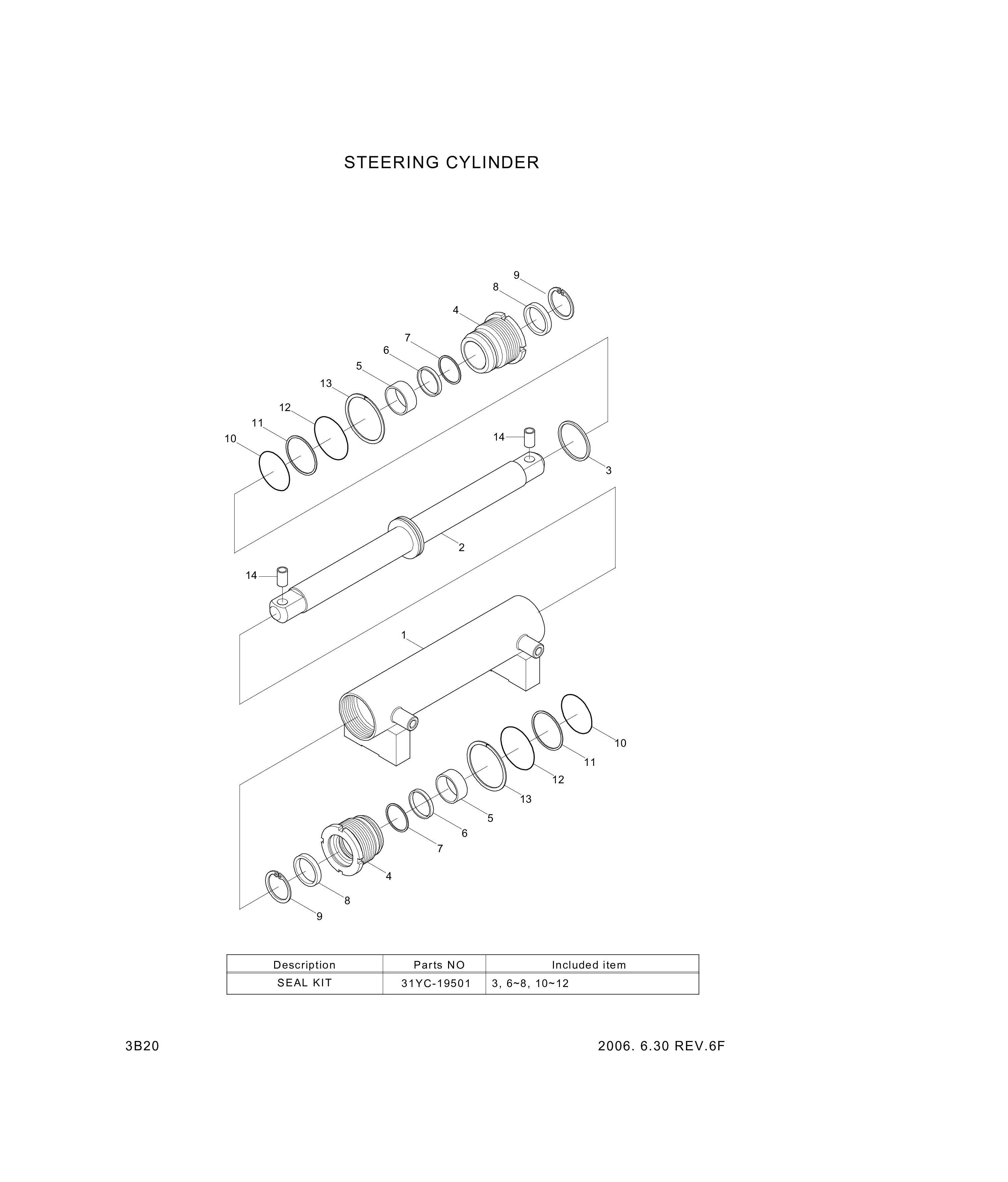 drawing for Hyundai Construction Equipment 5012952-00 - Bush (figure 3)