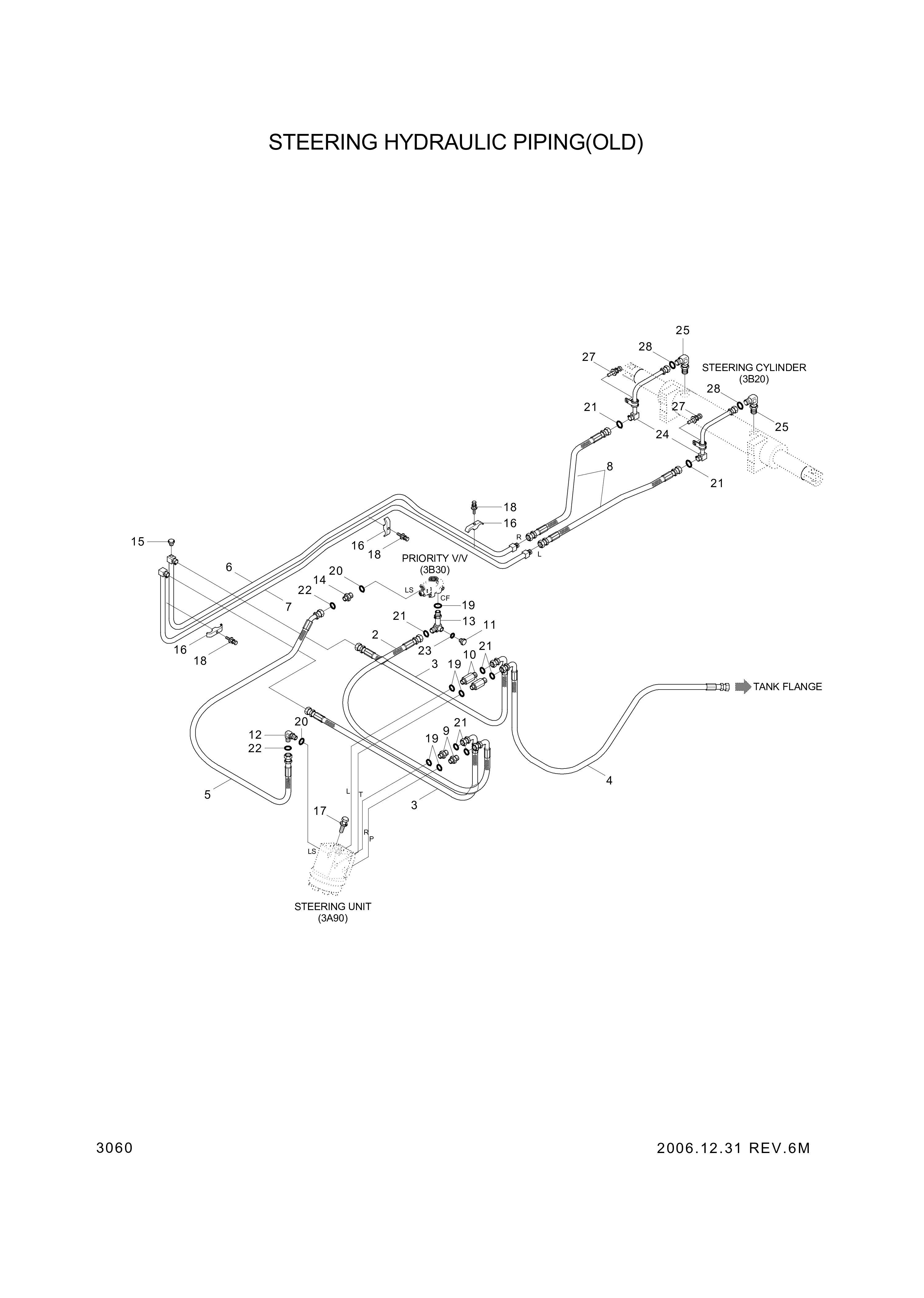 drawing for Hyundai Construction Equipment P930-062020 - HOSE ASSY-ORFS&THD (figure 3)