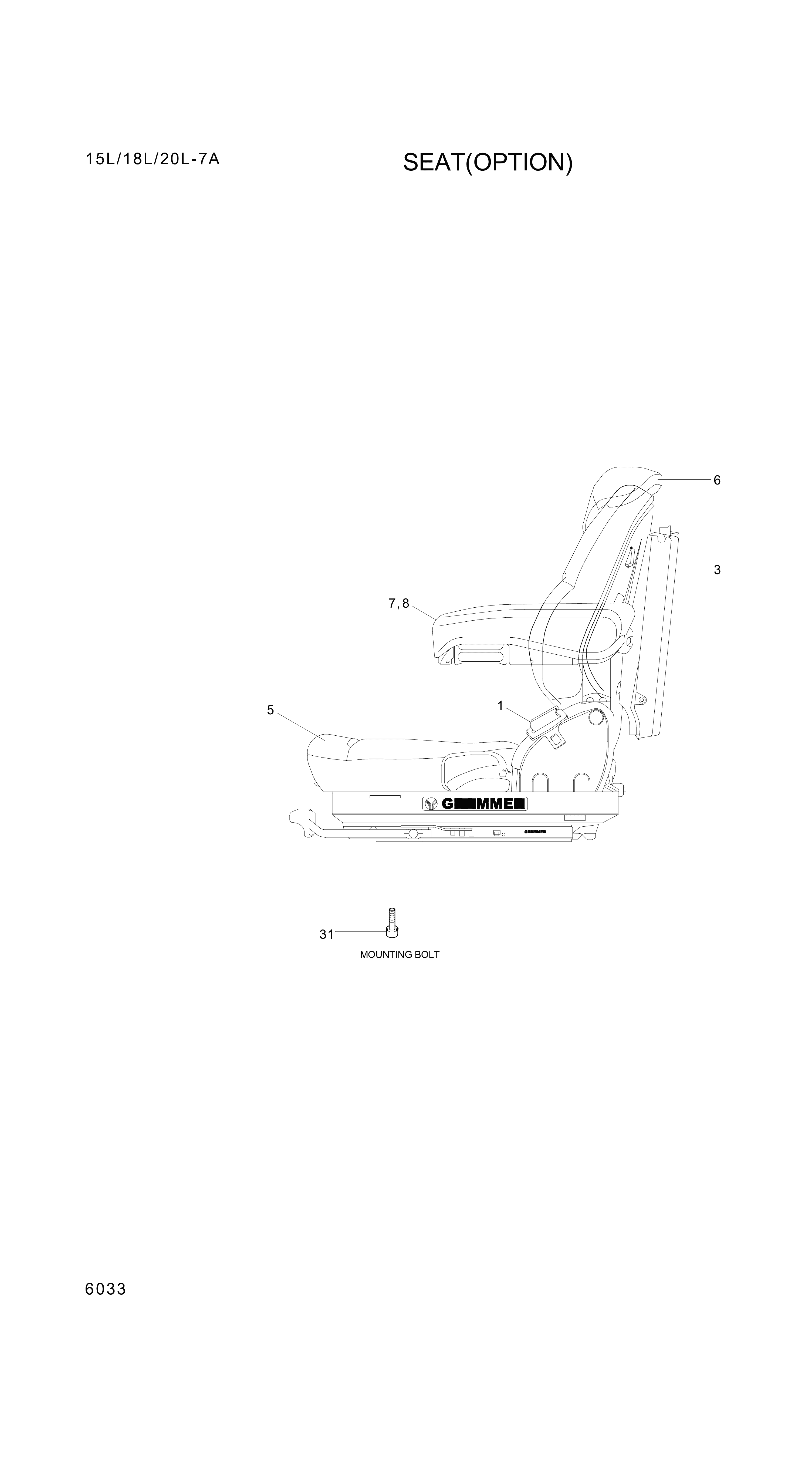 drawing for Hyundai Construction Equipment 1072516 - SEAT-GRAMMER (figure 4)