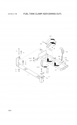 Technical drawing of Hyundai Construction Equipment S461-250182 PIN-SPLIT with dimensions and layout (figure 5)