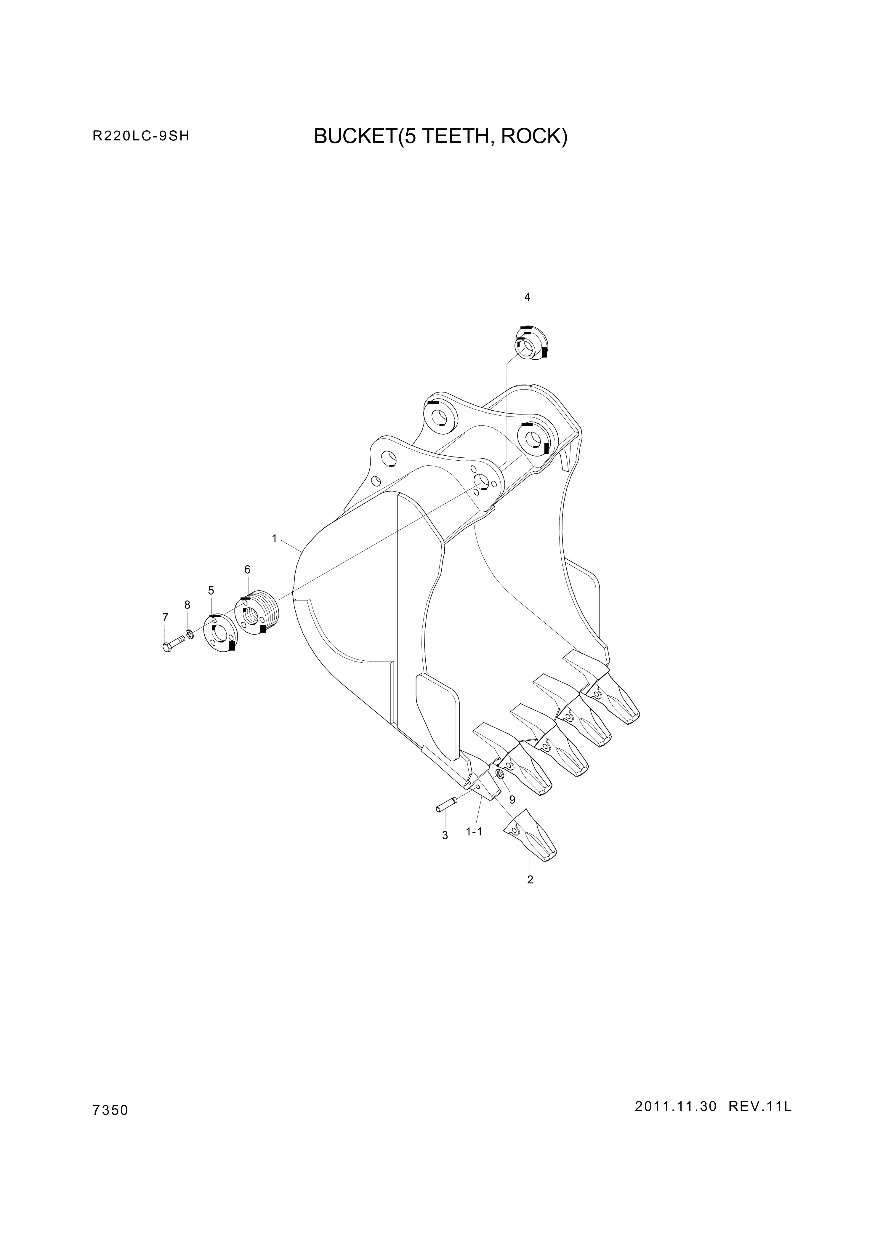 drawing for Hyundai Construction Equipment E262-5004 - PIN-TOOTH (figure 2)