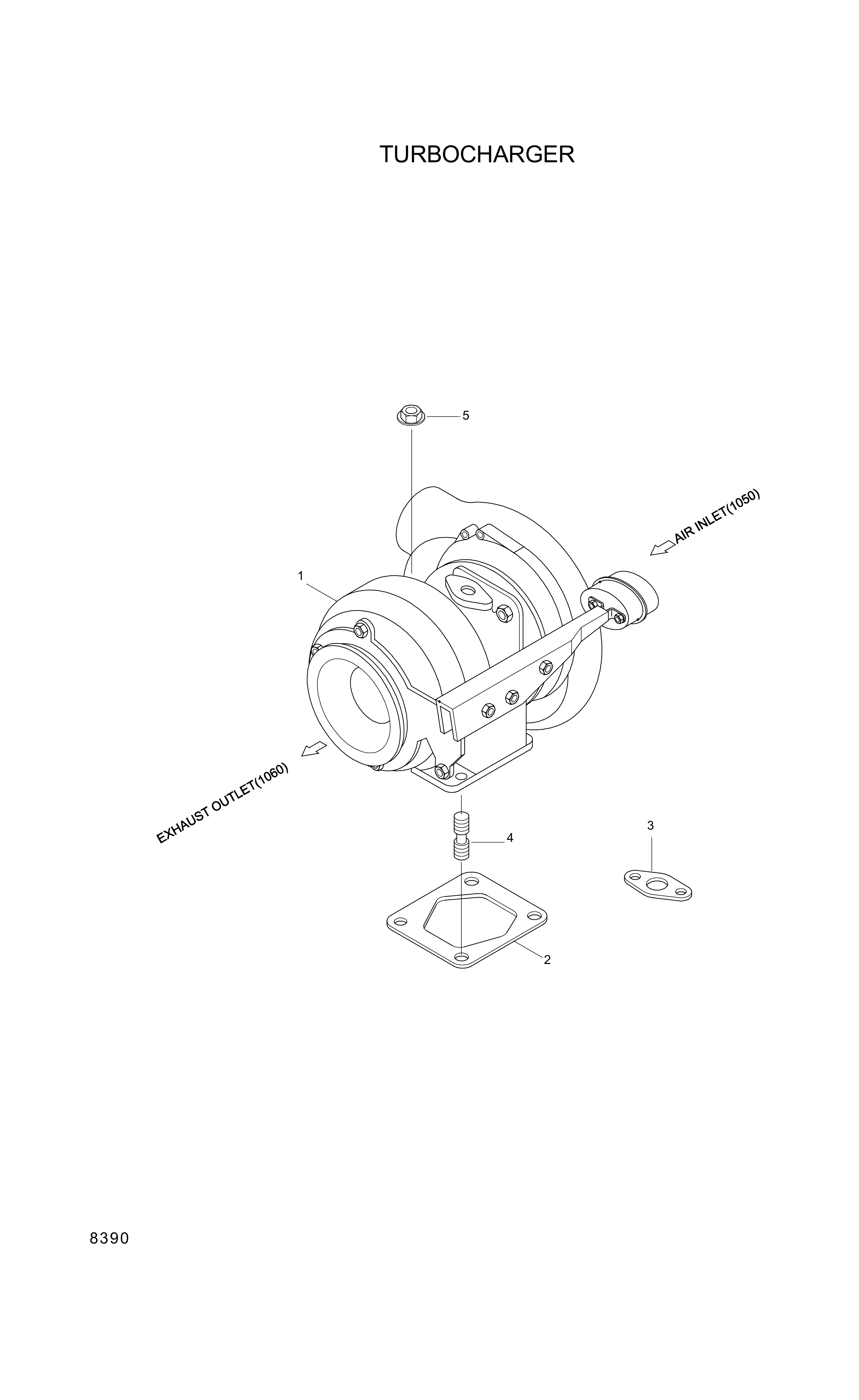 drawing for Hyundai Construction Equipment 3535635 - TURBOCHARGER (figure 2)