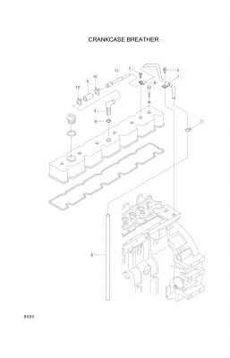 Technical drawing of Hyundai Construction Equipment YUBP-07056 HOSE-ELBOW with dimensions and layout (figure 2)
