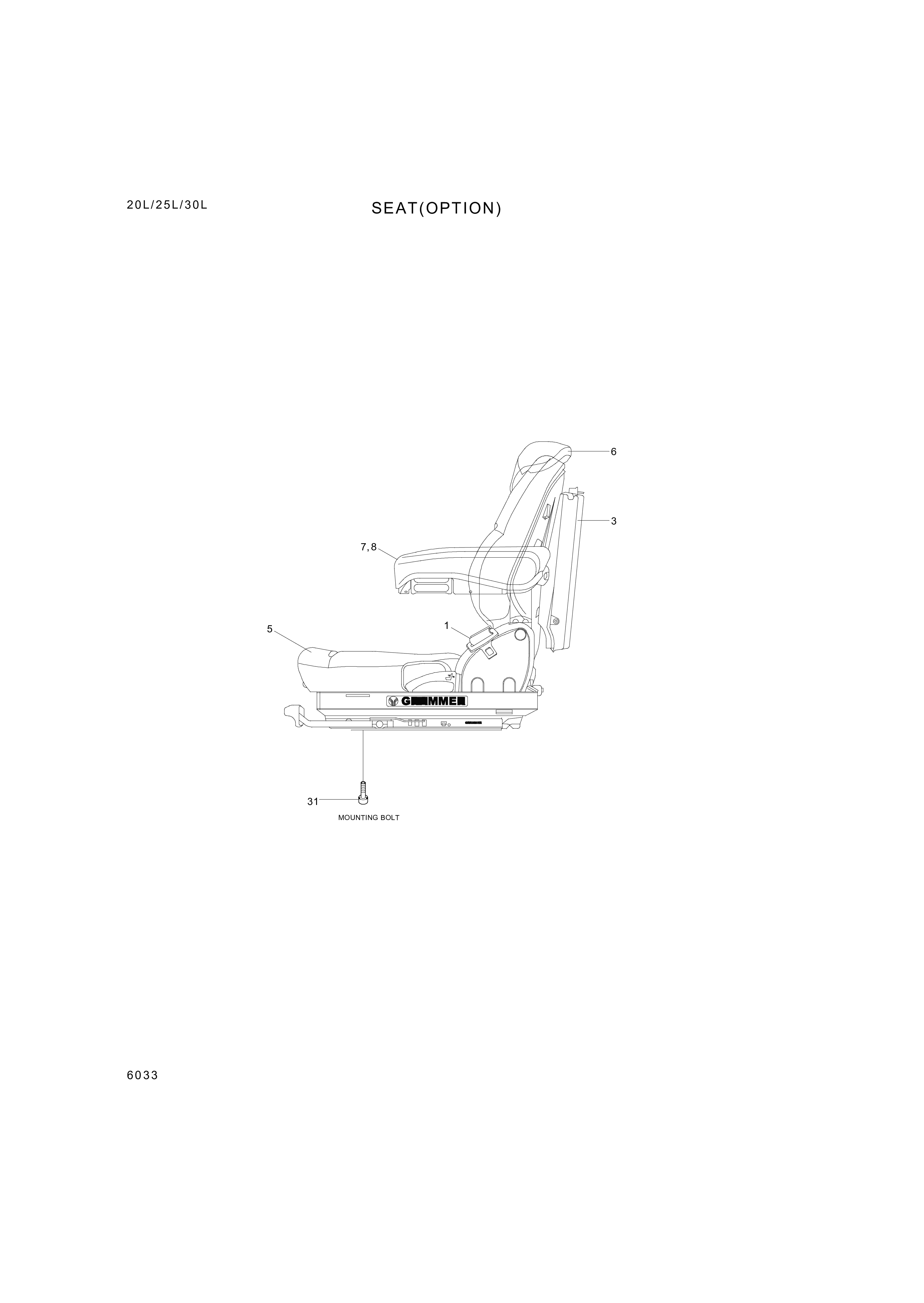 drawing for Hyundai Construction Equipment 1079674 - Seat Belt (figure 5)