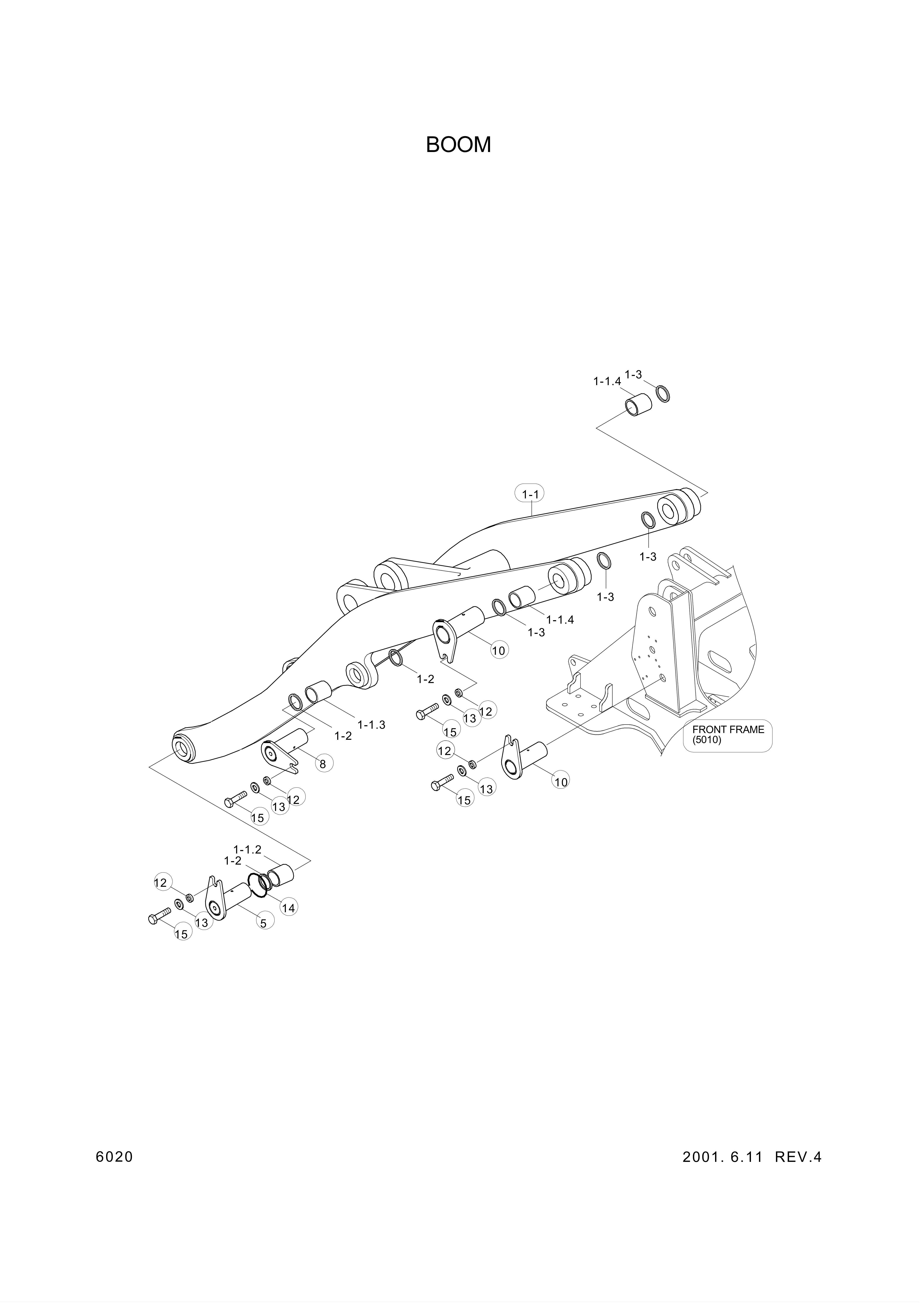 drawing for Hyundai Construction Equipment 61L9-10101 - BOOM ASSY (figure 1)