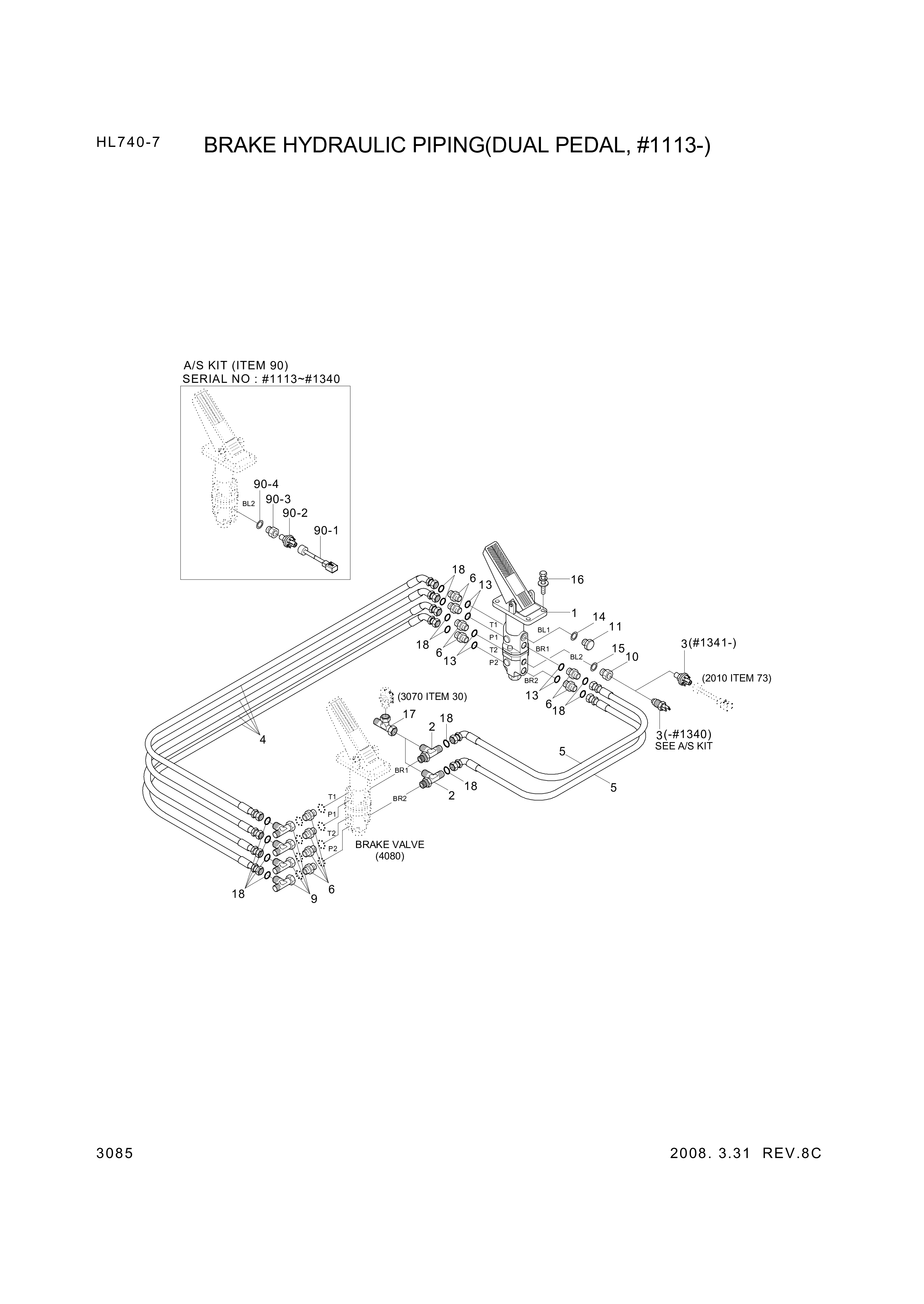 drawing for Hyundai Construction Equipment P930-063013-AS - HOSE ASSY (figure 3)