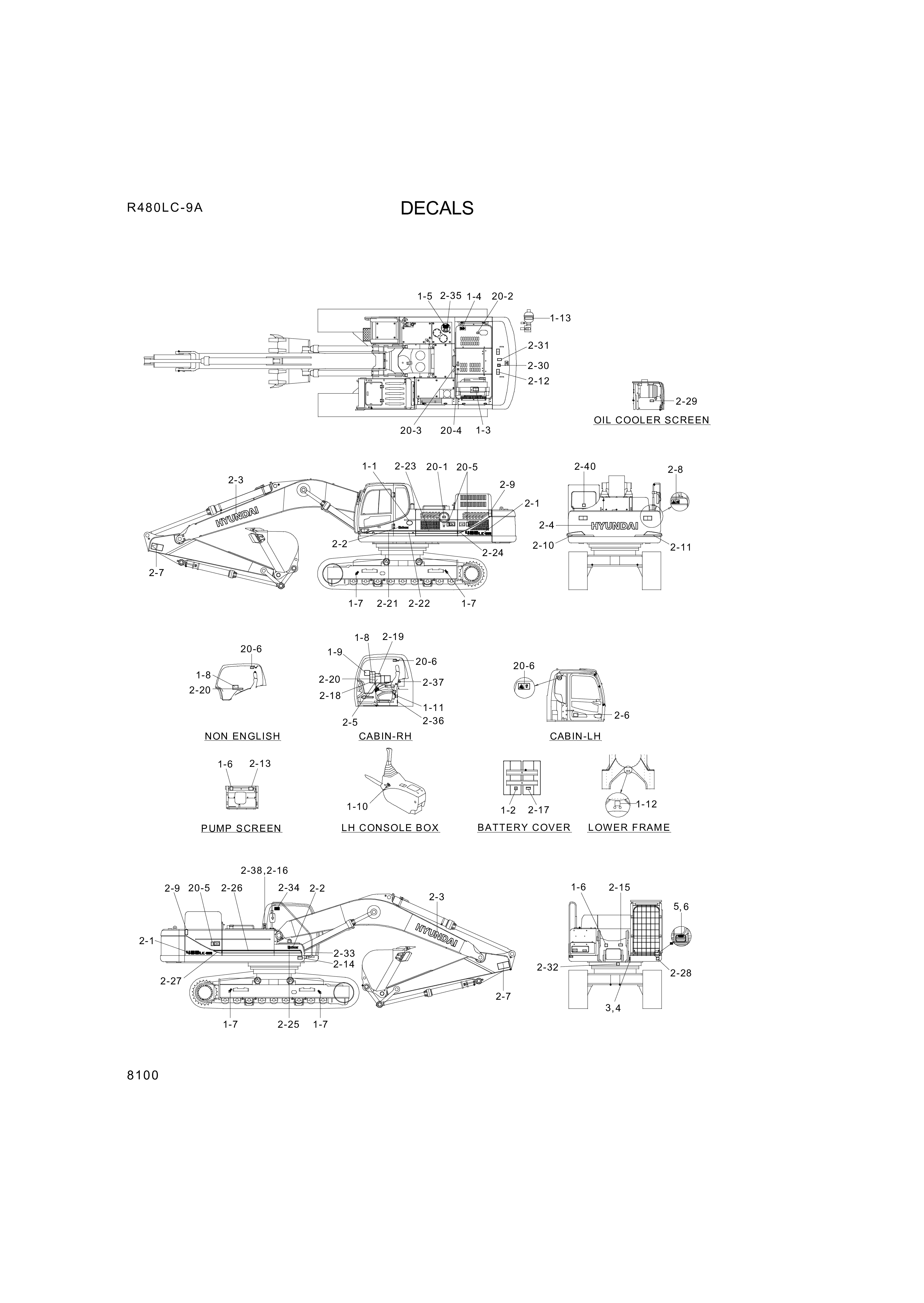 drawing for Hyundai Construction Equipment 95QB-02100 - DECAL-LIFT CHART (figure 1)