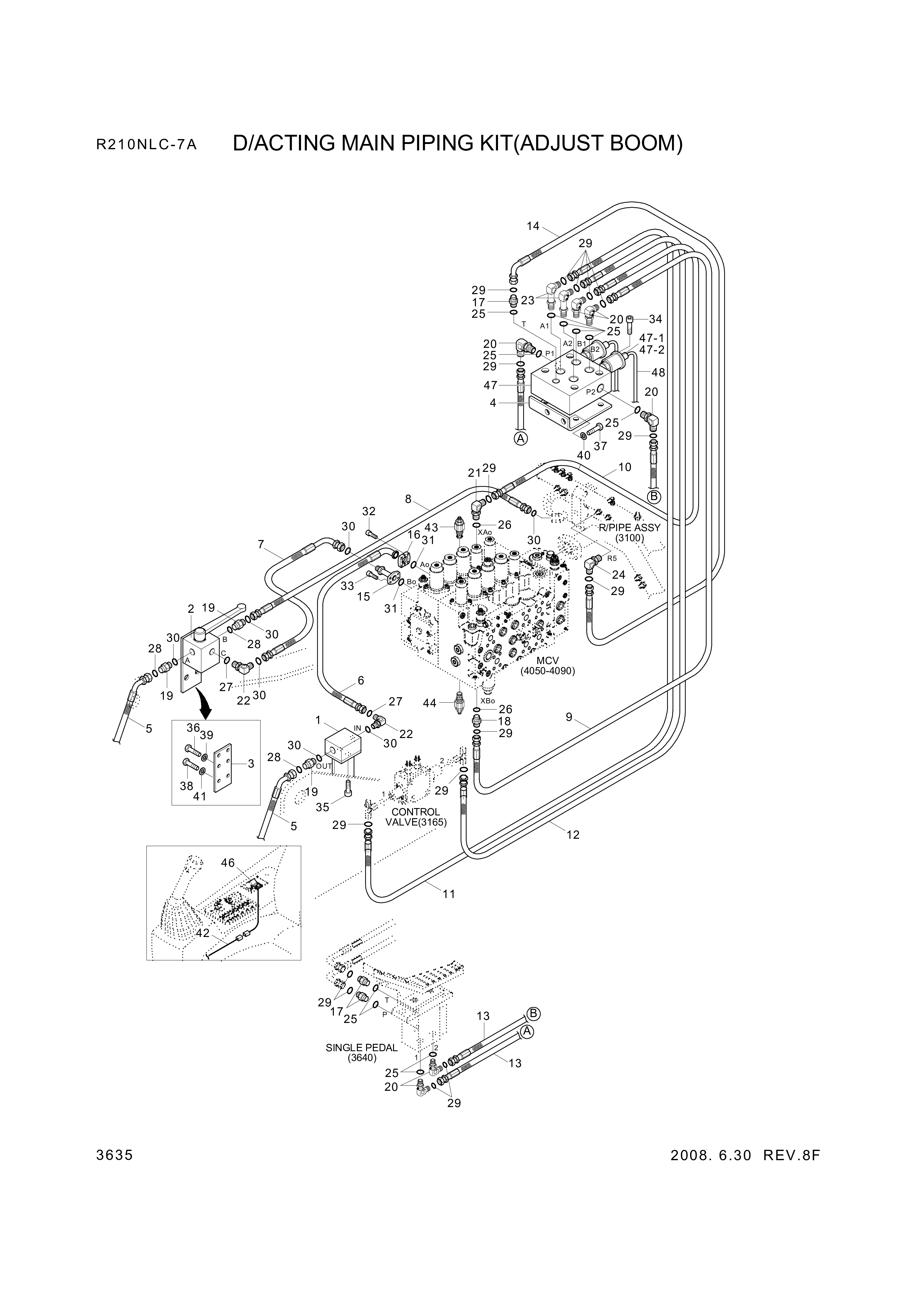 drawing for Hyundai Construction Equipment P973-166328 - HOSE ASSY-ORFS&FLG (figure 1)