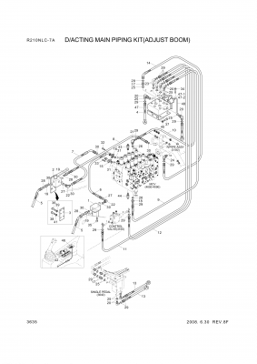 Technical drawing of Hyundai Construction Equipment P973-166330 HOSE ASSY-ORFSXFLG with dimensions and layout