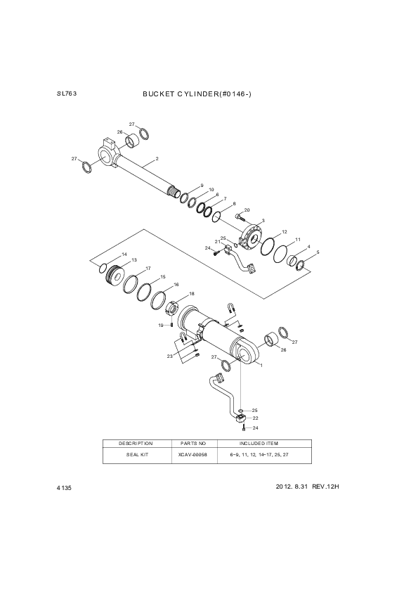 drawing for Hyundai Construction Equipment XCAV-00051 - NUT-LOCK (figure 1)