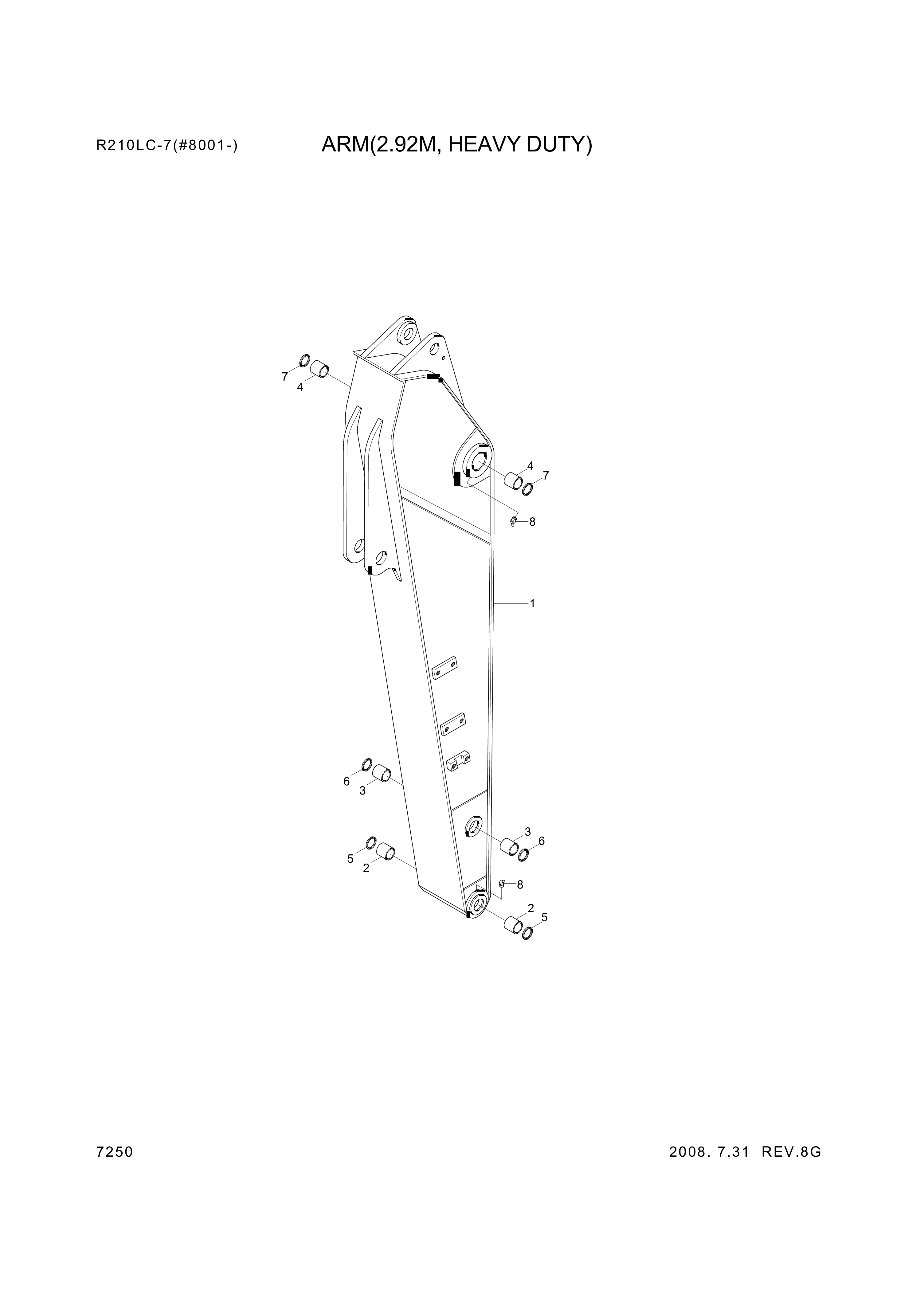 drawing for Hyundai Construction Equipment 62E1-2260 - BUSHING-PIN (figure 3)