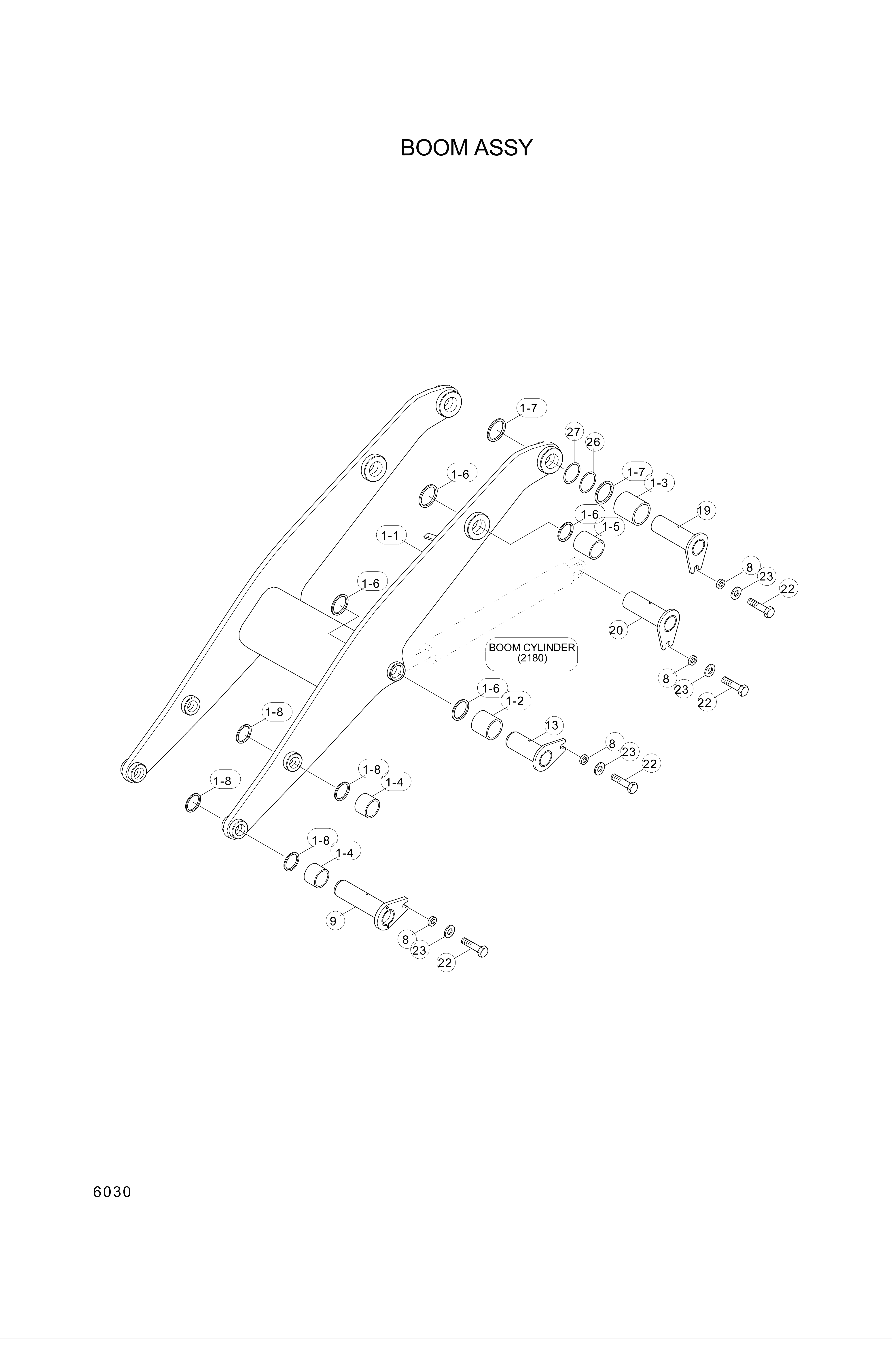 drawing for Hyundai Construction Equipment 61L8-10661 - PIN-JOINT (figure 1)