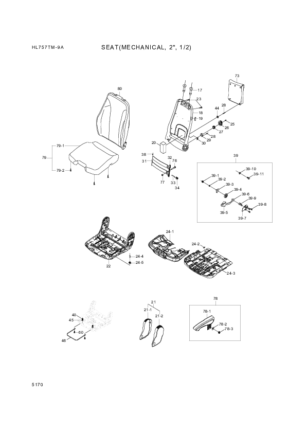 drawing for Hyundai Construction Equipment 2048950 - Handle (figure 1)