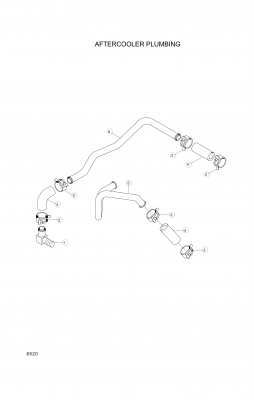 Technical drawing of Hyundai Construction Equipment YUBP-07056 HOSE-ELBOW with dimensions and layout (figure 3)