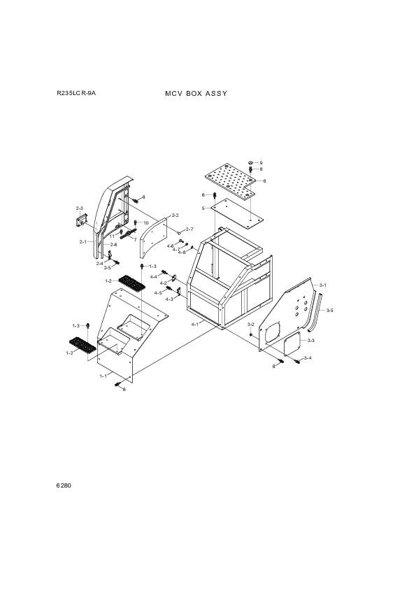 Technical drawing of Hyundai Construction Equipment S207-101002 NUT-HEX with dimensions and layout