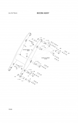 Technical drawing of Hyundai Construction Equipment 61LM-10220 SPACER-PIN with dimensions and layout (figure 2)